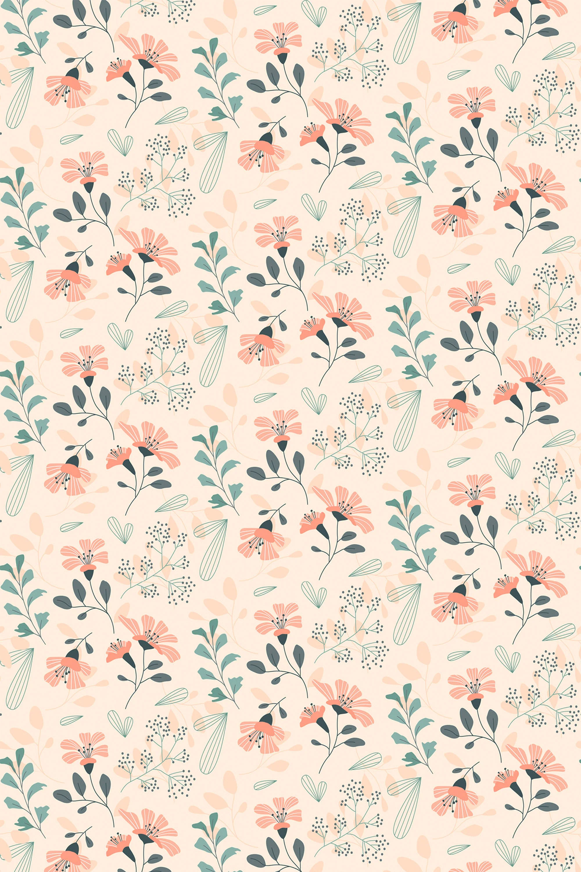 Pastel pink floral Wallpaper (Sample
