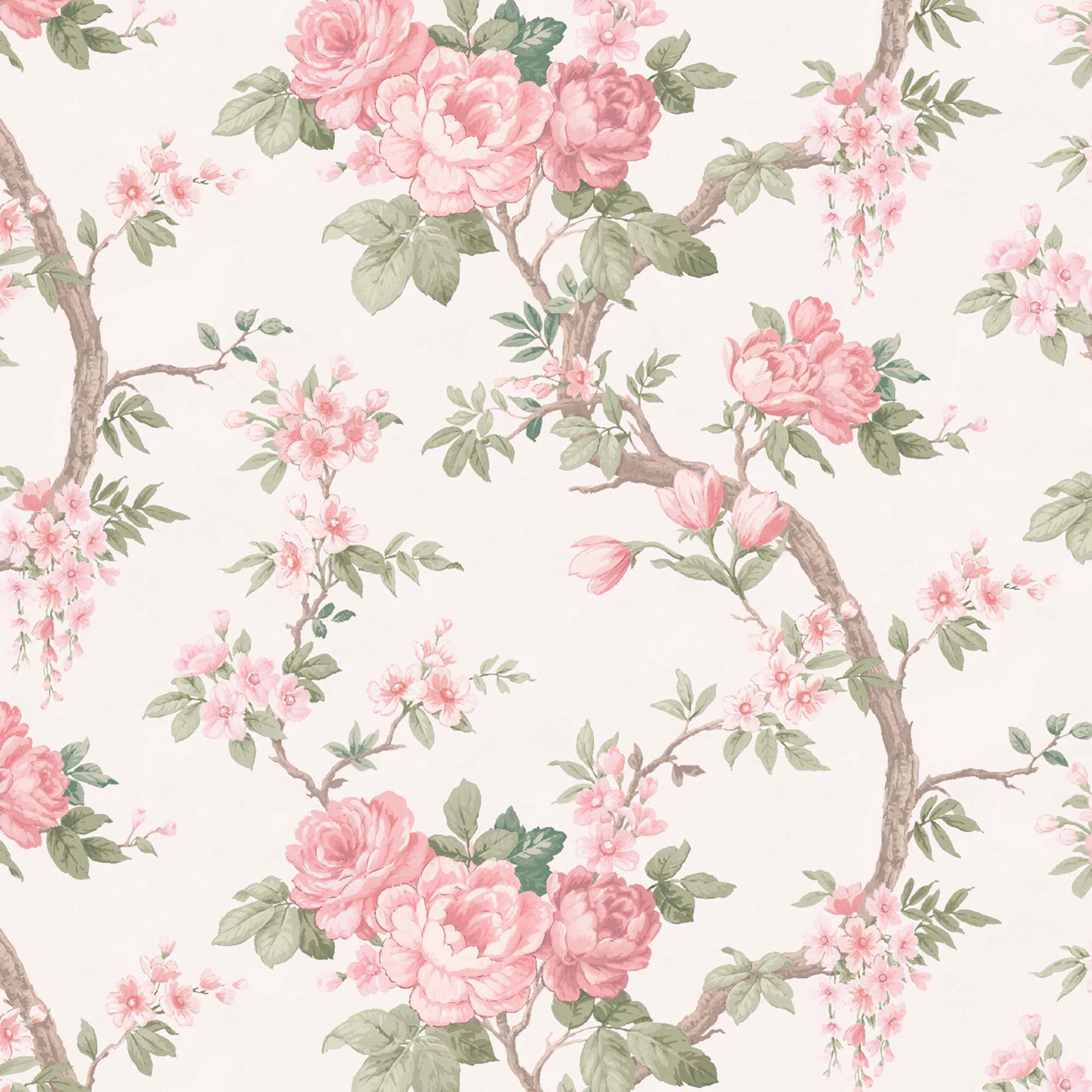 Ditsy Floral Rose Pink Wallpaper