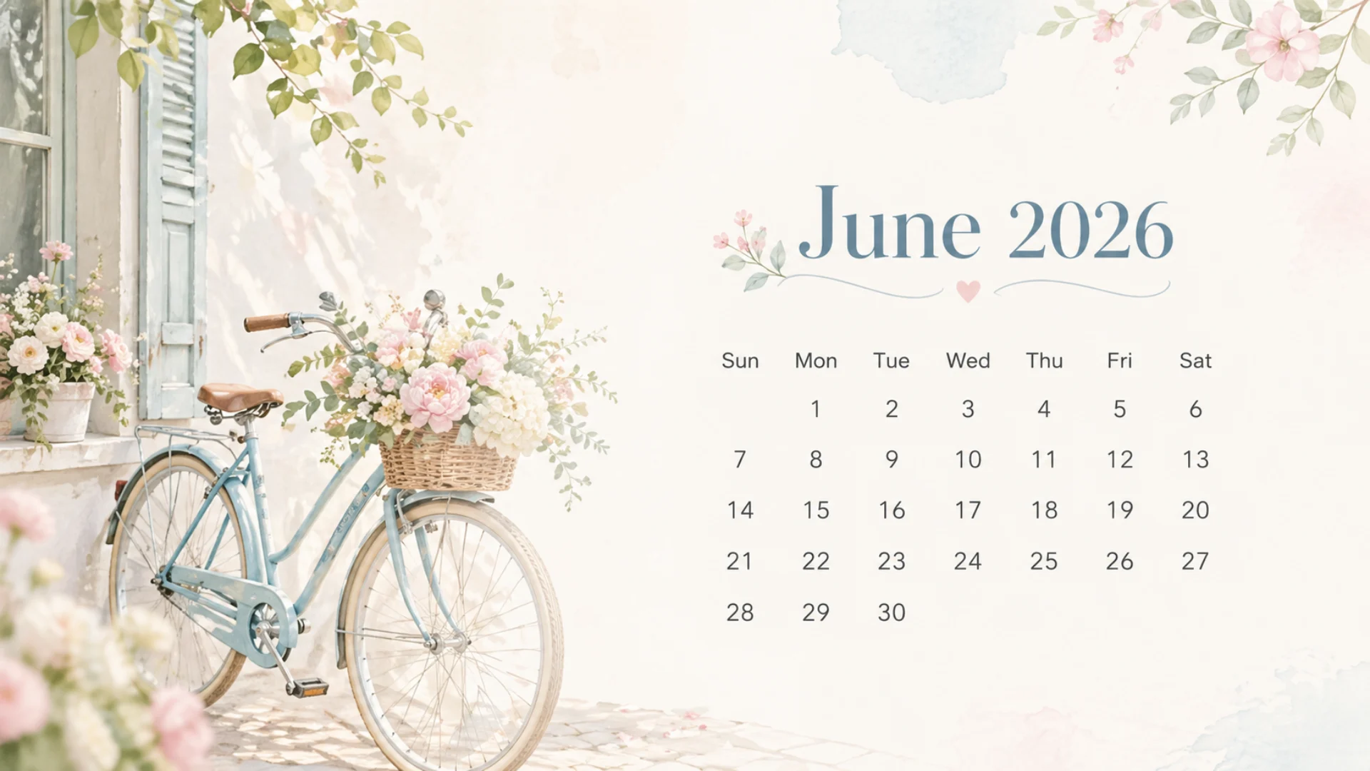 Free June 2026 Desktop Calendar Background (EASY DOWNLOAD)