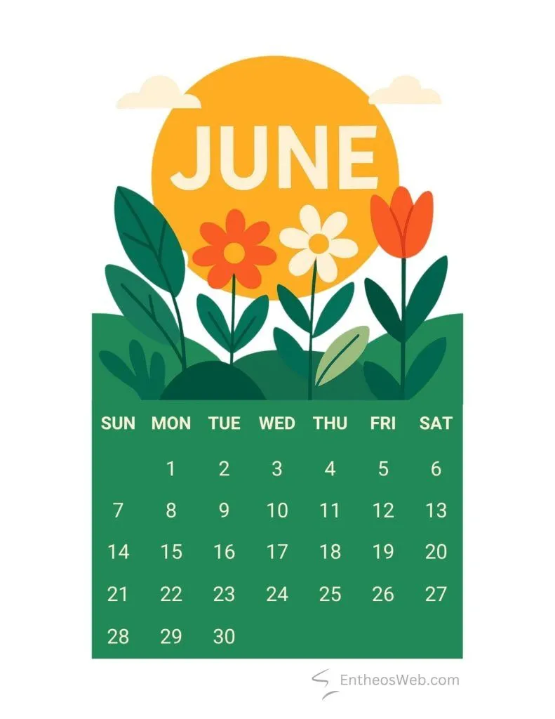 June 2026 Calendar Printables