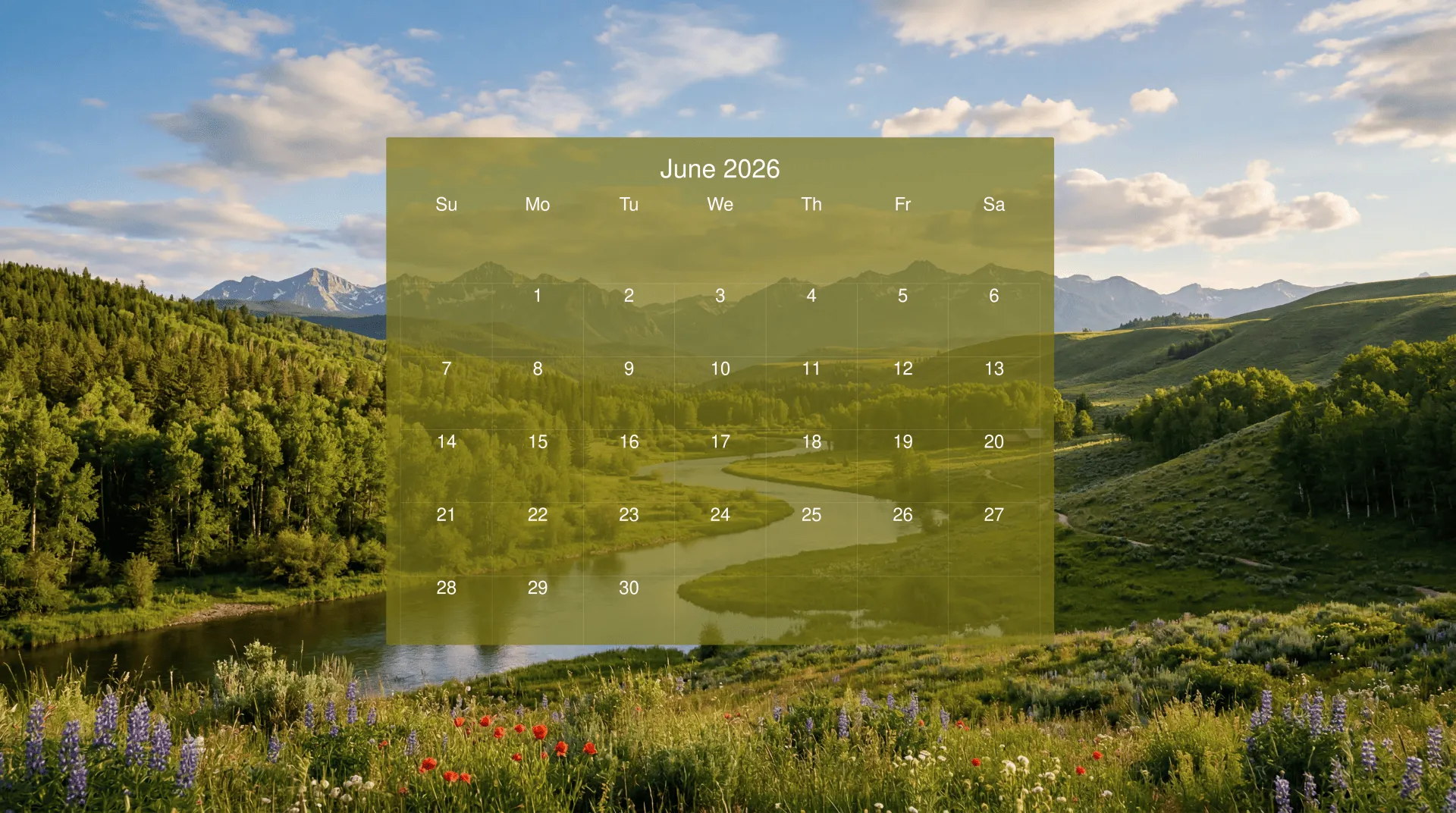 June 2026 Calendar