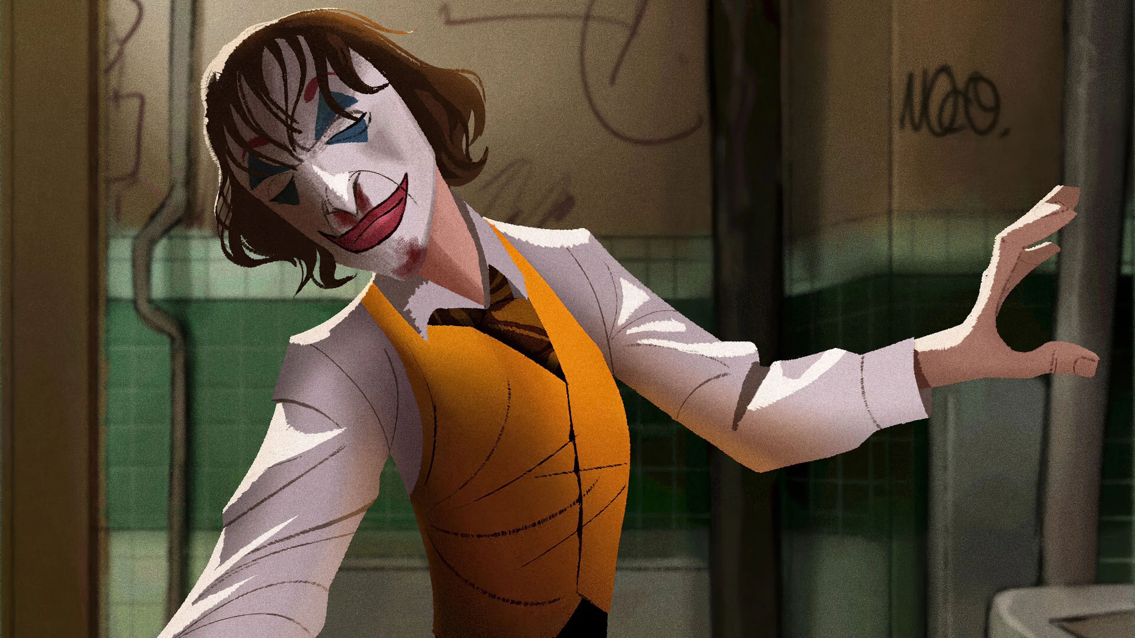 Joker dancing Fanart Wallpaper 4K for Desktop
