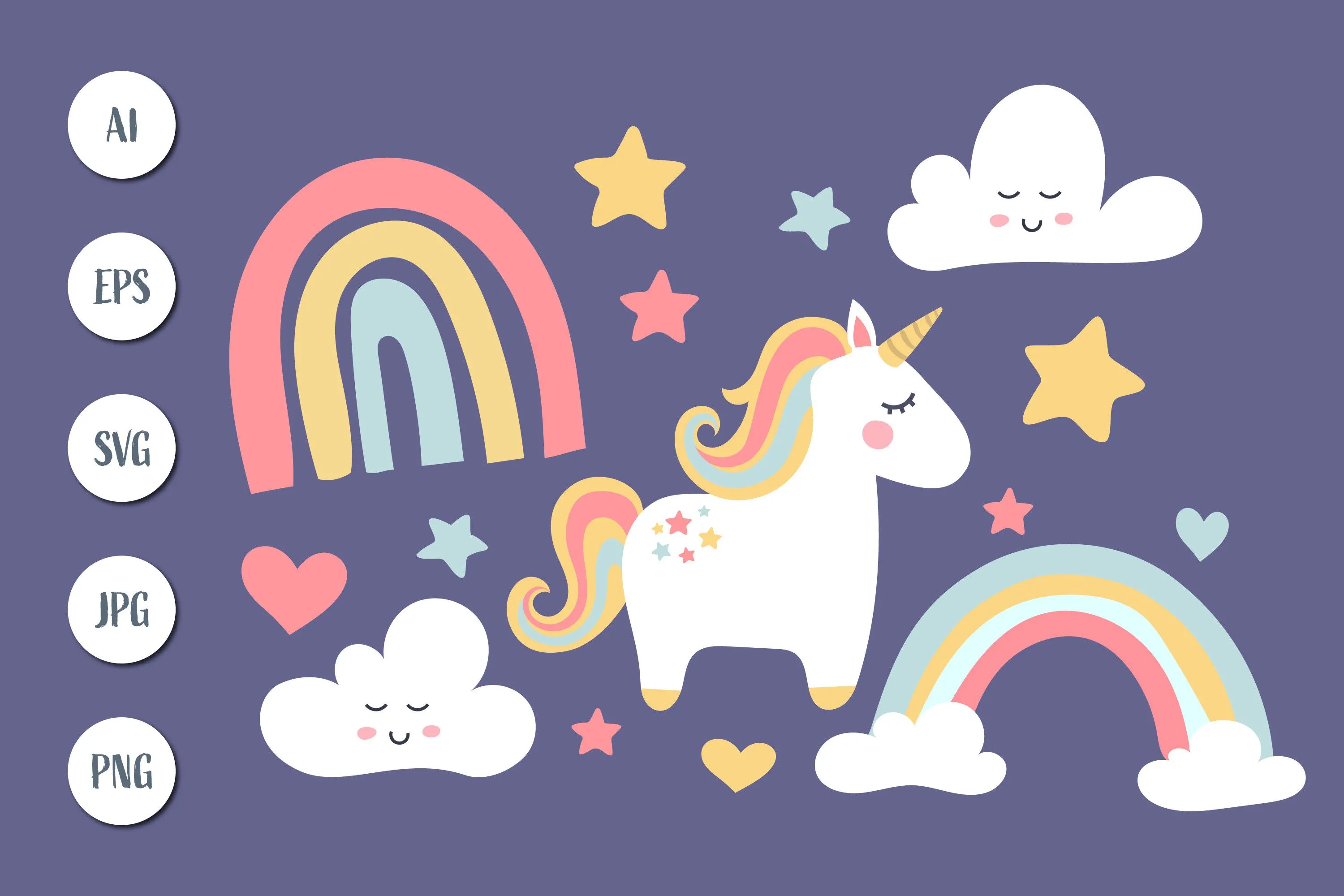 Magical Cute Unicorn Vector Illustration Graphic by sabavector · Creative Fabrica