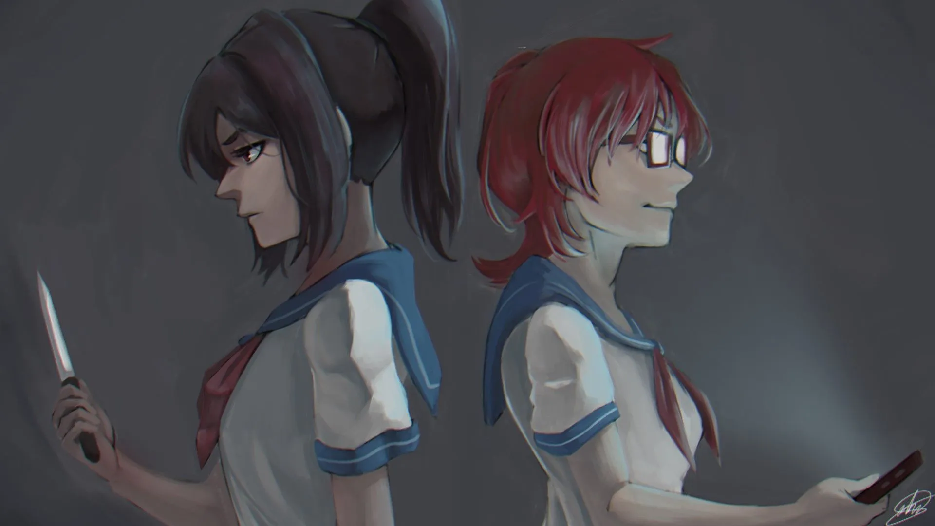 Ayano Aishi And Redhead Girl From Yandere Simulator HD Wallpaper