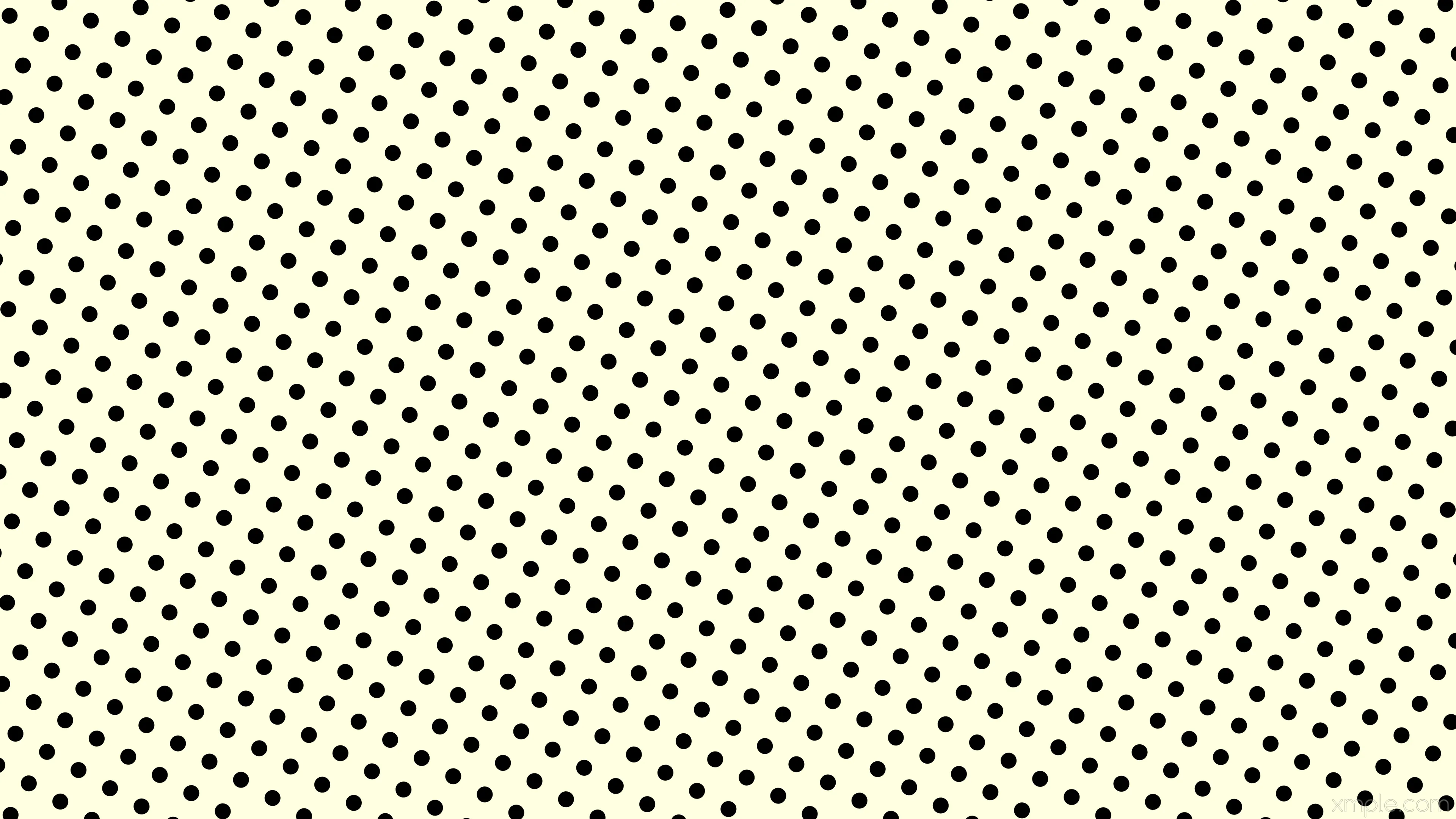 Polka dots yellow black spots #ffffe0 wallpaper 4K HD
