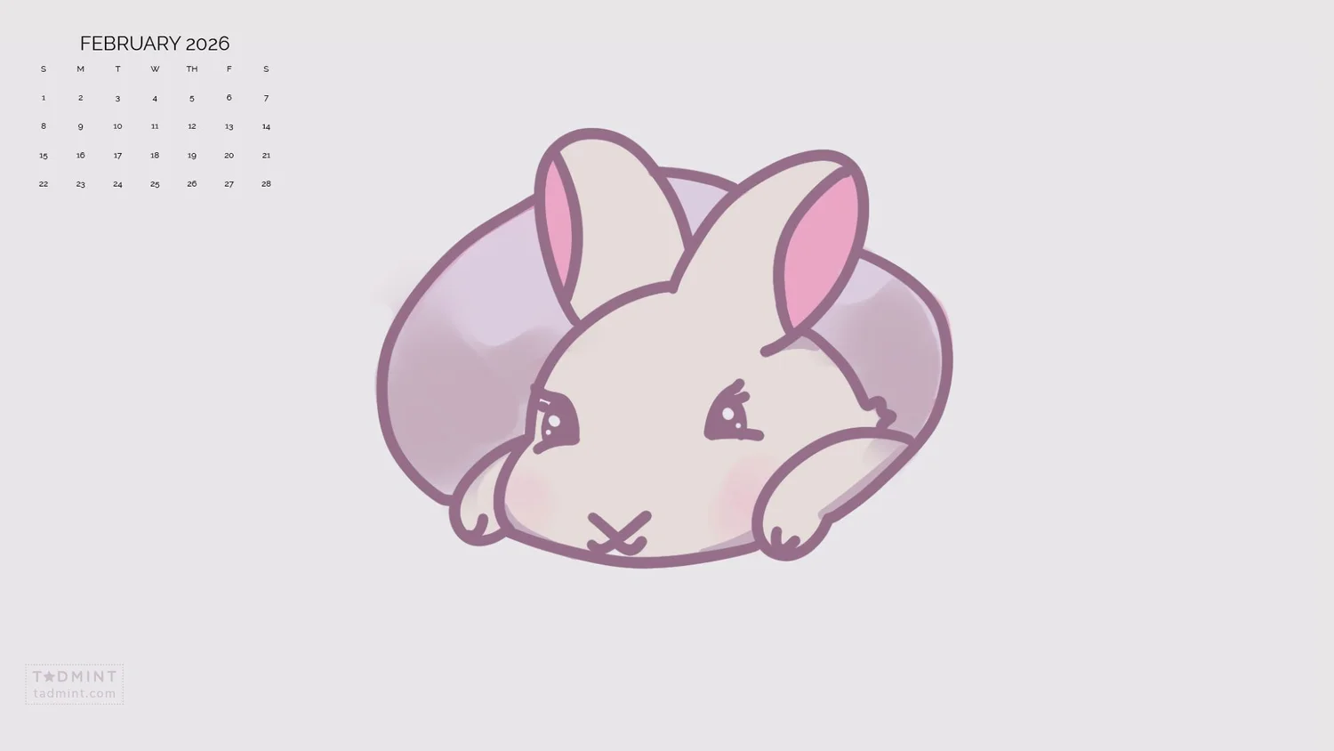 Free February Desktop Wallpaper Bunny