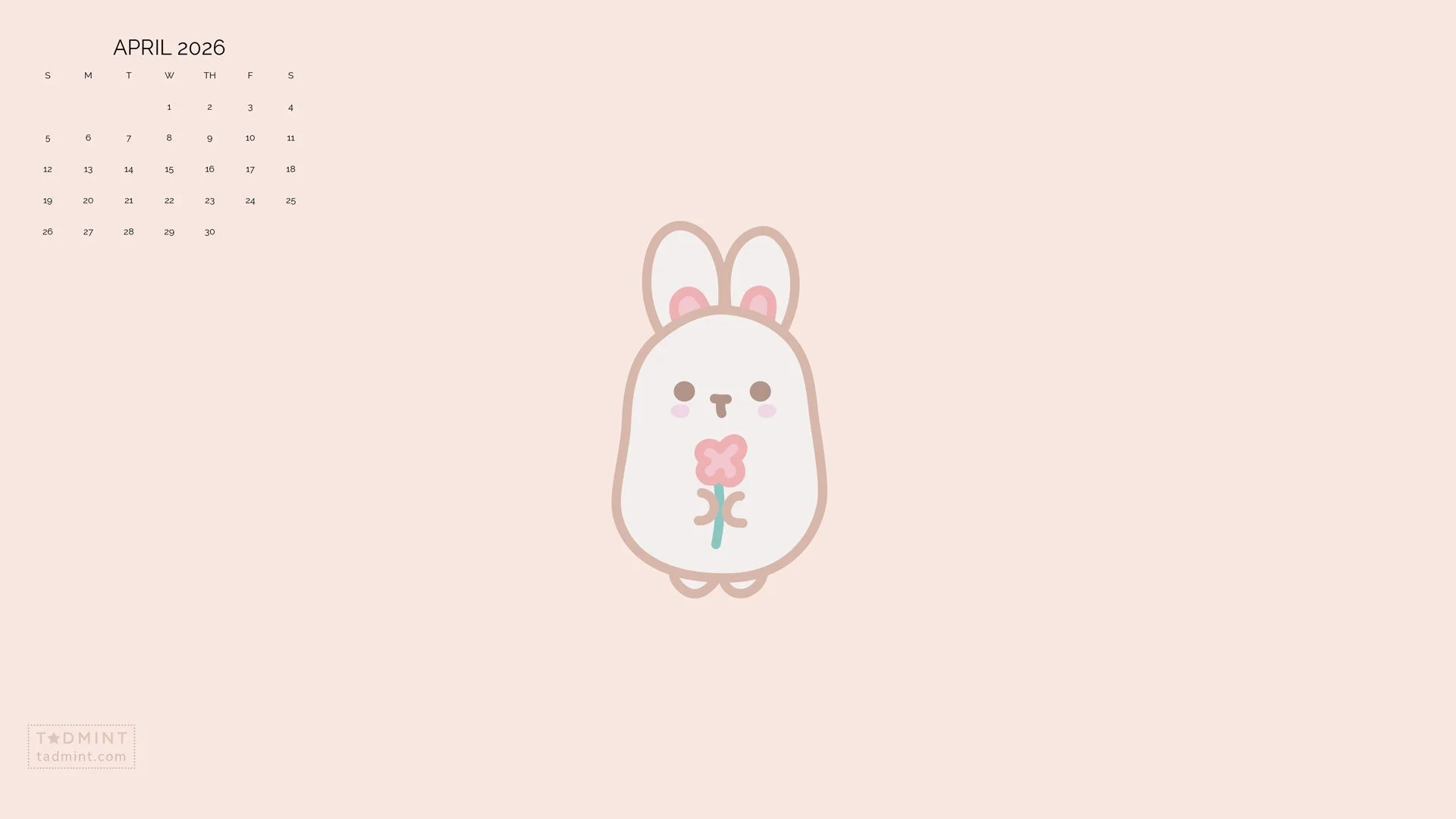 Free April Desktop Wallpaper Bunny