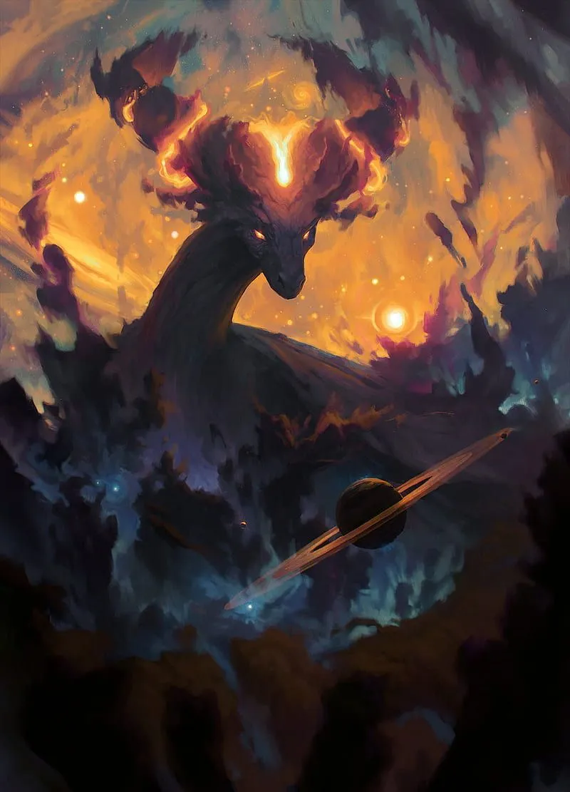 HD nebula dragon wallpaper