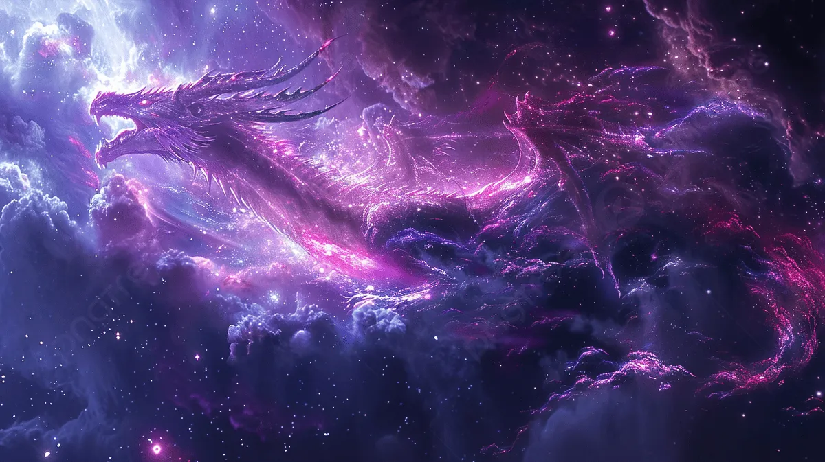 Dragon From Galaxies Spirals Space Nebula Stars Smoke, Dragon, Galaxies, Spirals Background Image And Wallpaper for Free Download