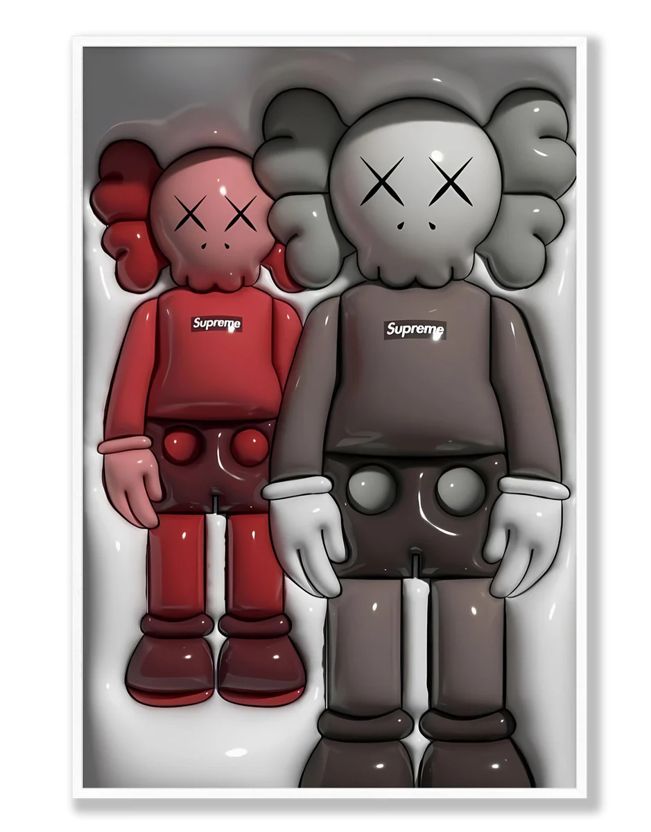 KAWS x Supreme (3D Effect) Wall Art