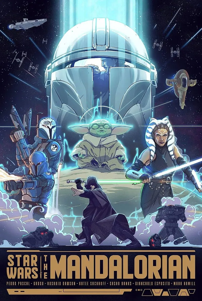 Mandalorian Season 2, ashoka, baby yoda, boba fett, grogu, luke skywalker, mandalorians, HD phone wallpaper