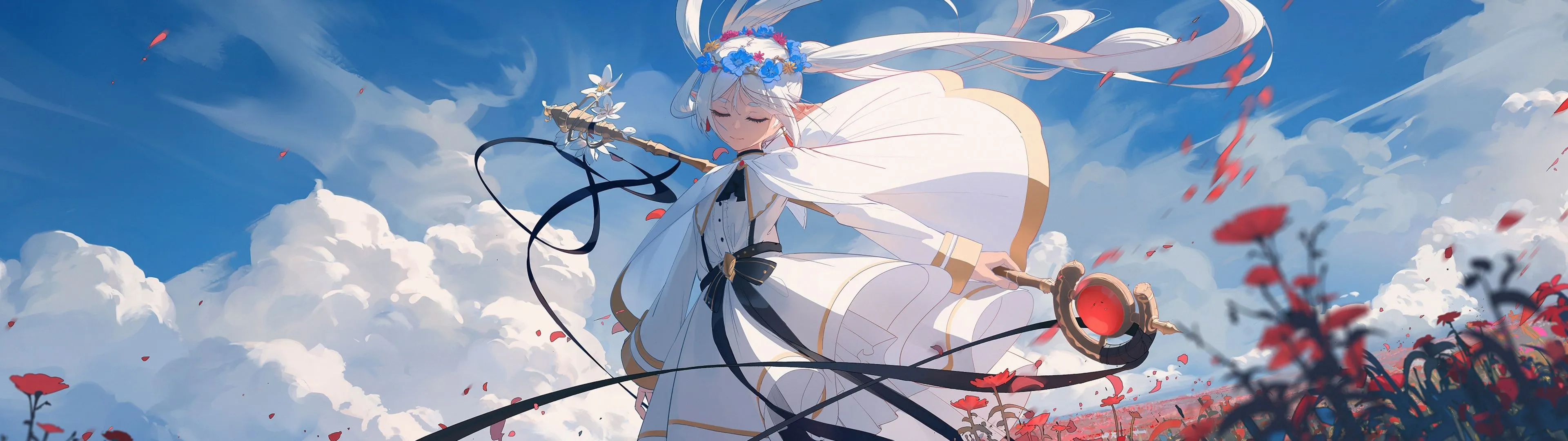 Frieren Wallpaper 4K, Ultrawide, Anime girl