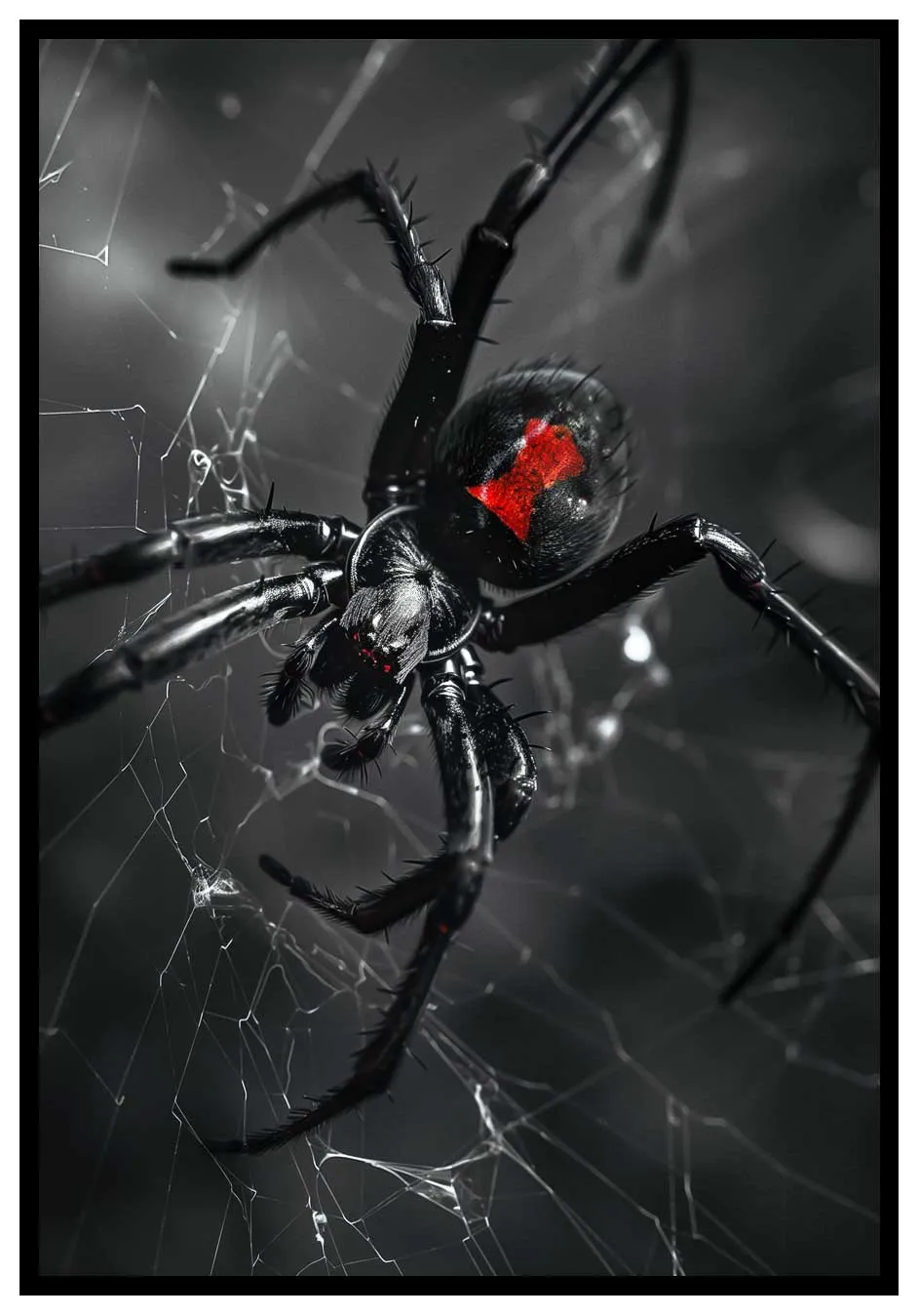 Black Widow Spider and White Poster
