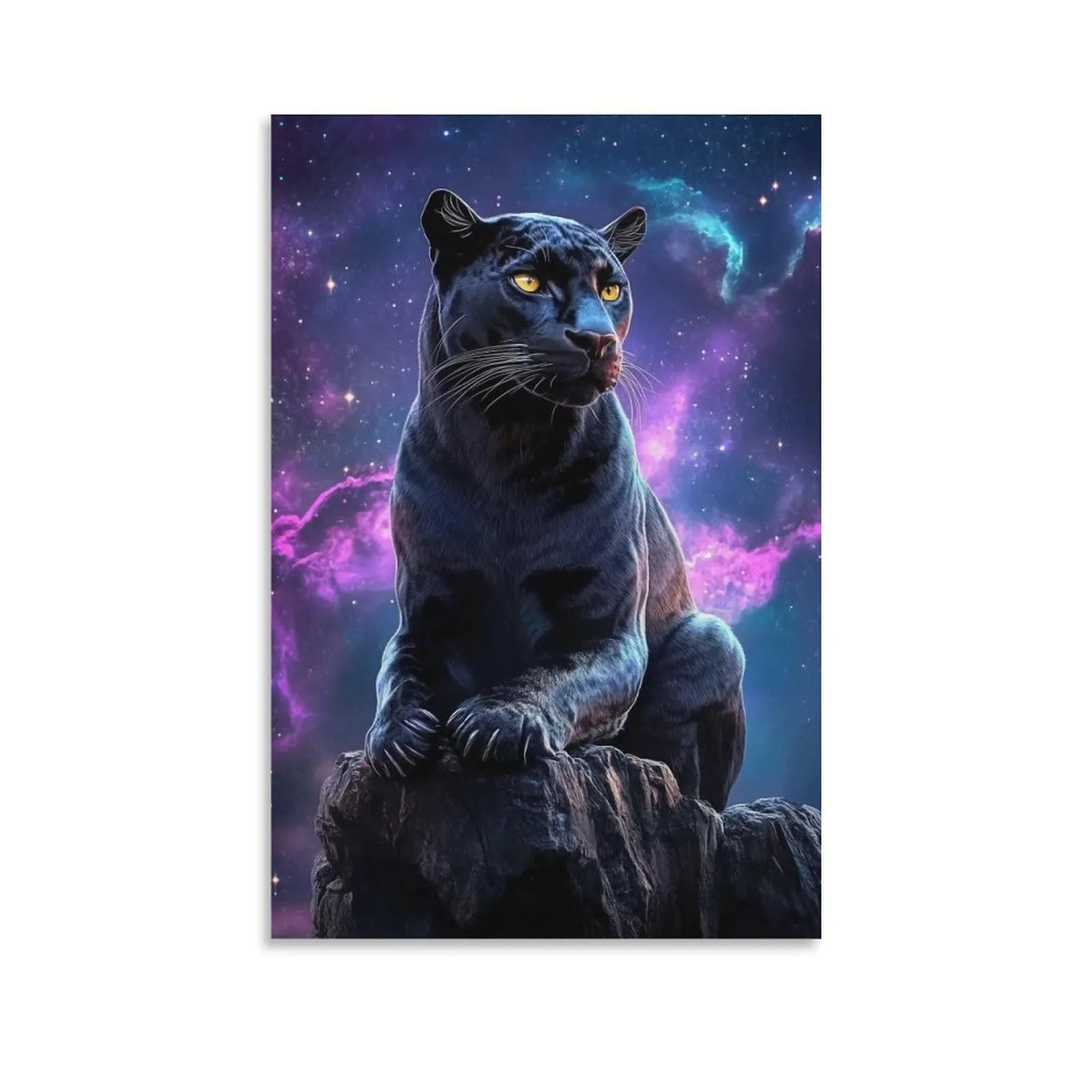 KRECDKQ Black Panther Neon Galaxy Cool Poster Canvas Wall Art Prints Posters for Room Aesthetic Bedroom Living Room Picture Paintings Wall Decor for Mens Framed Unframed 08x12inch(20x30cm): Posters & Prints