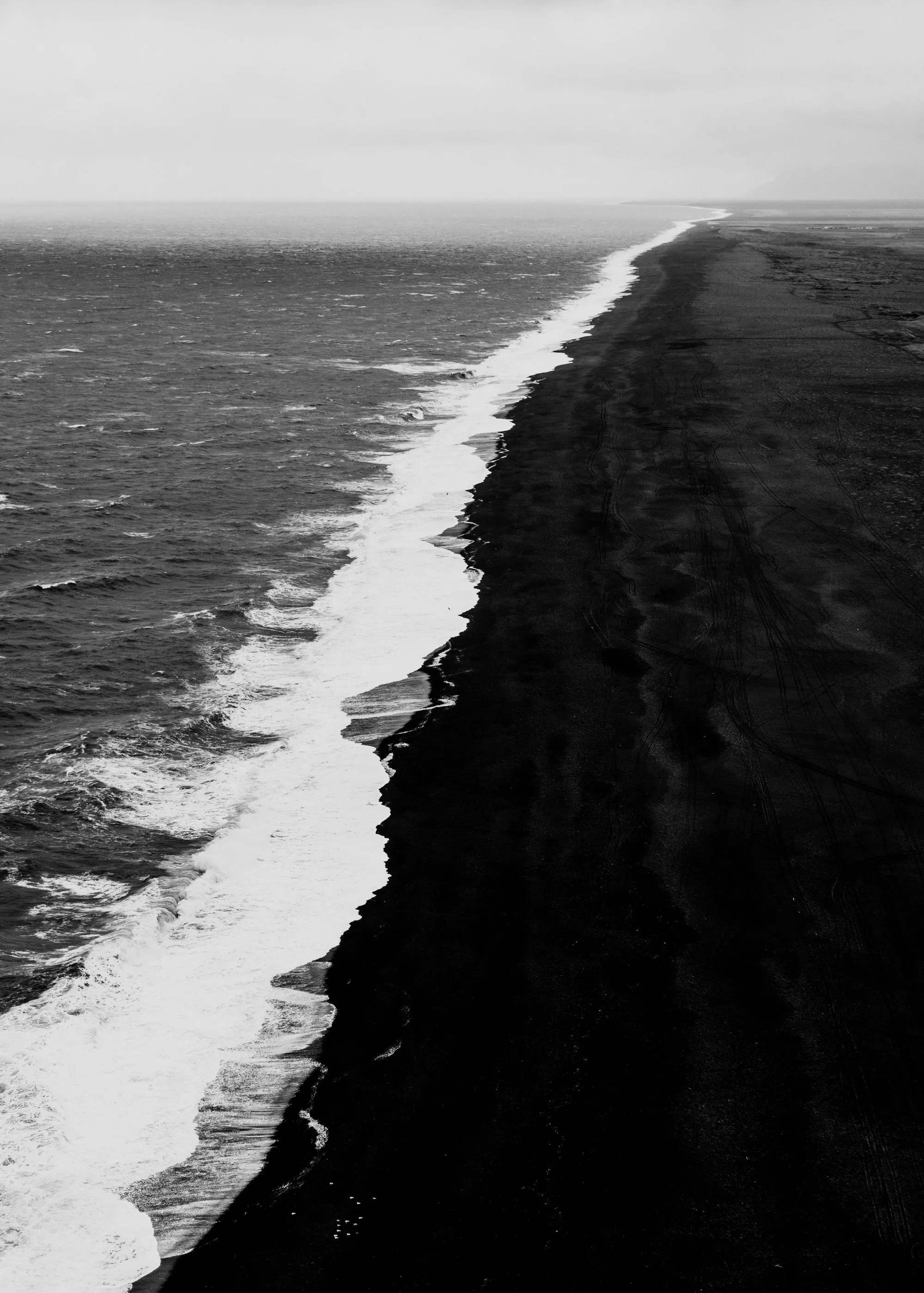 Black Beach Aerial Print 20 x 28 in