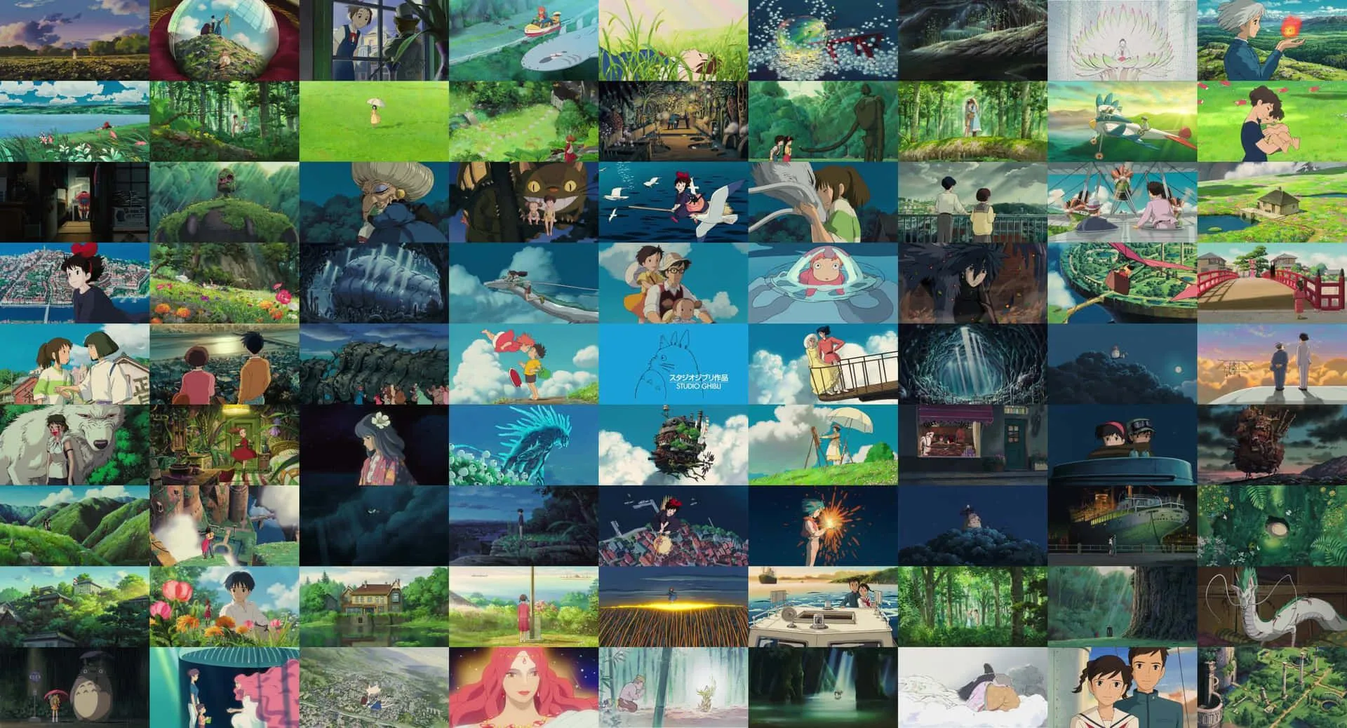 Download Aesthetic Ghibli Movie Still Collage Wallpaper