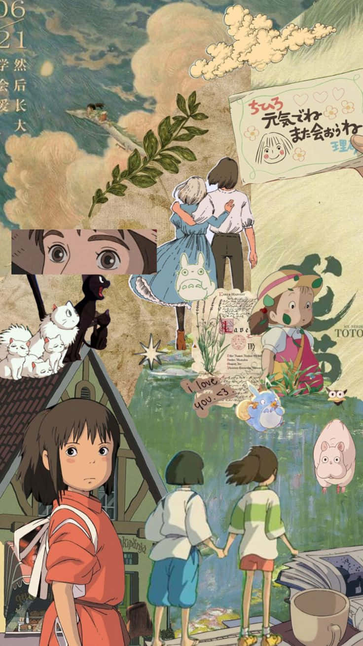 Download Studio Ghibli Collage Aesthetic Wallpaper