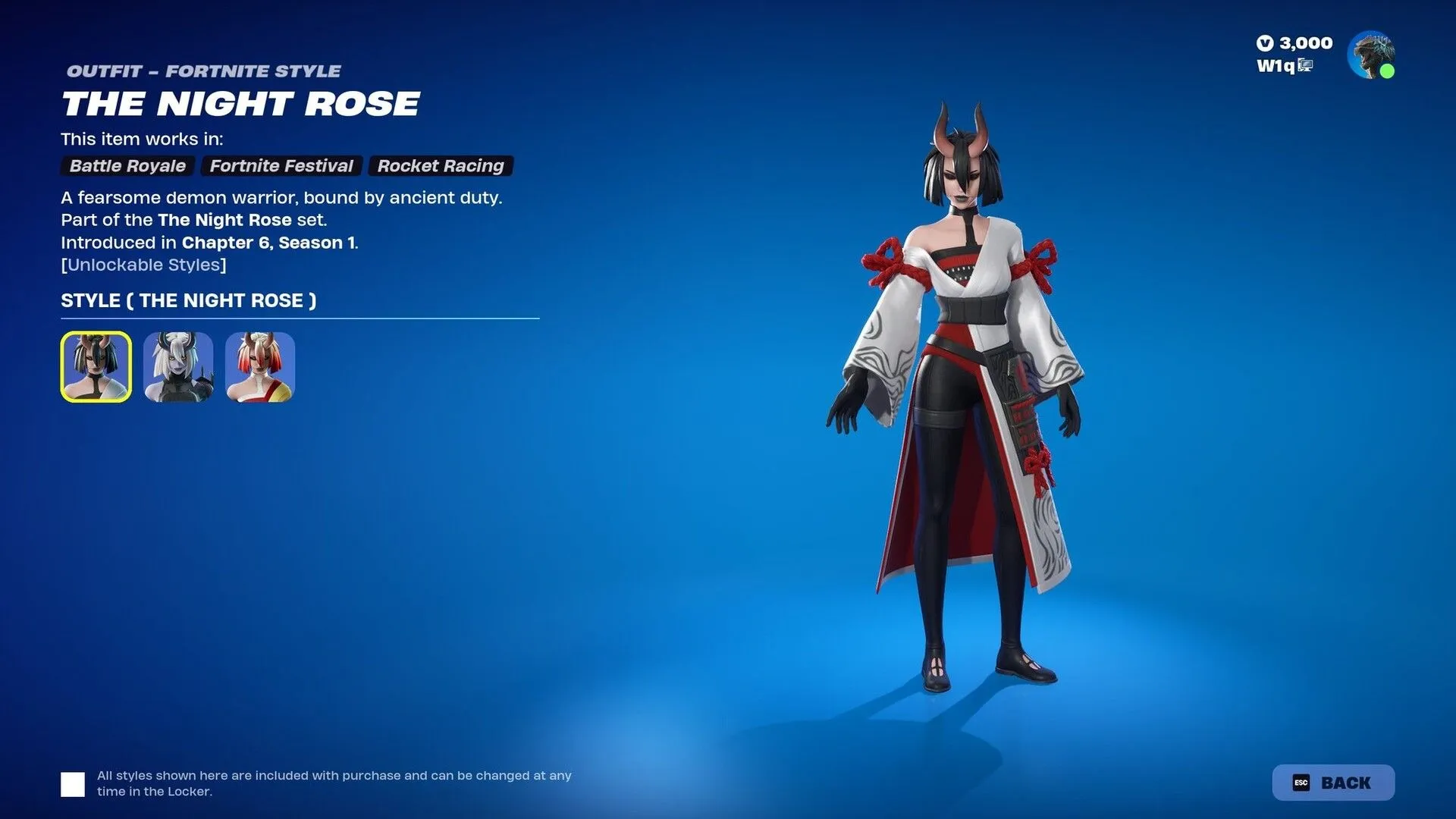 Fortnite: The night rose