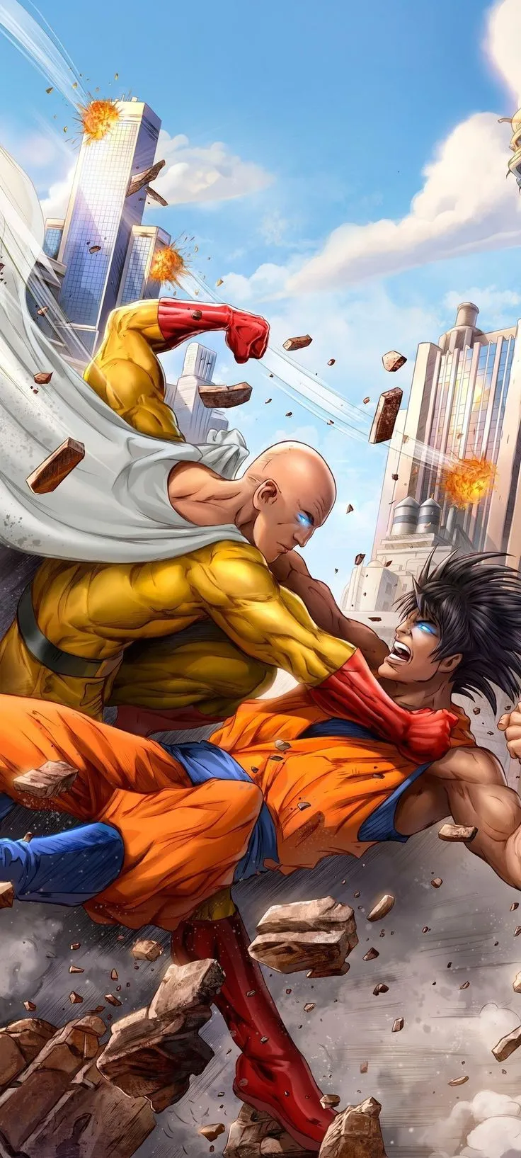 Full HD 4k Wallpaper. Goku vs one punch man, Thanos vs saitama, Goku vs saitama