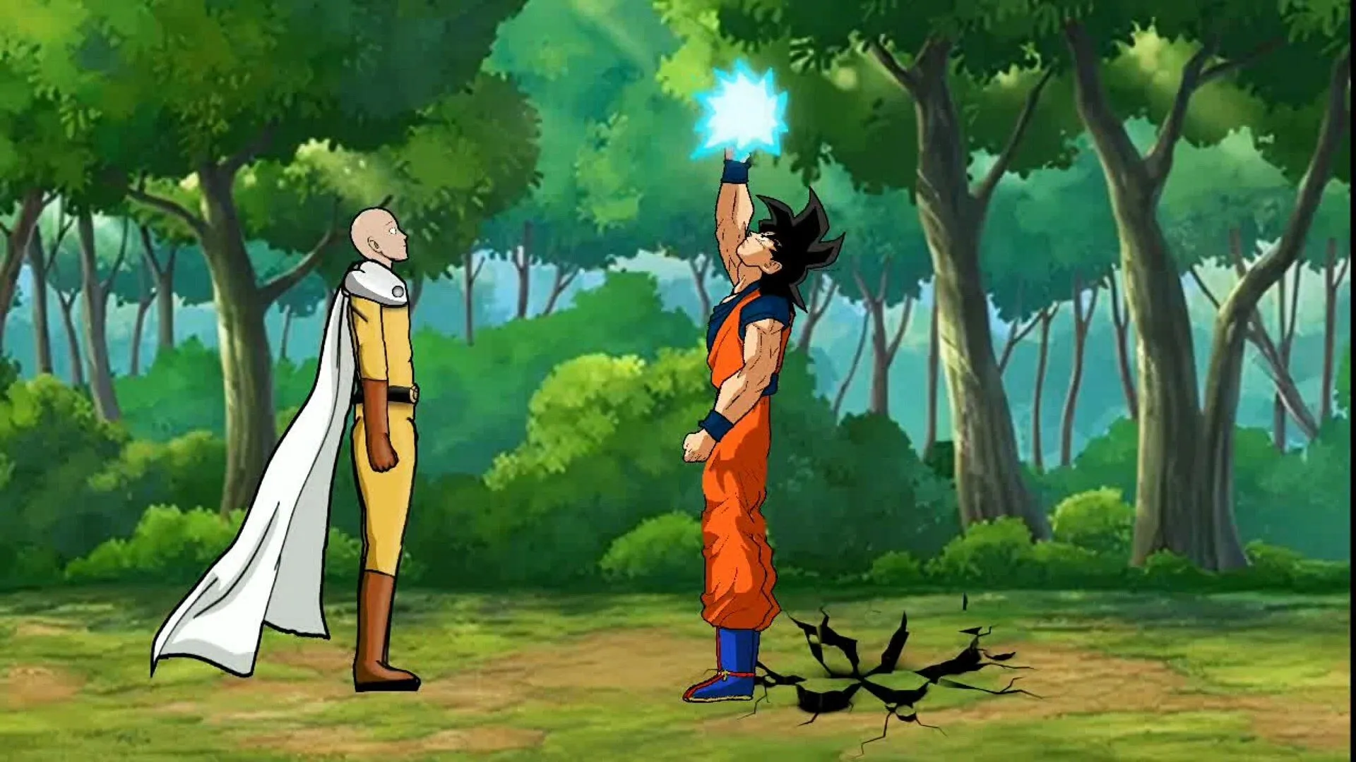Goku vs Saitama. Dragon Ball x One Punch Man #gokuvssaitama