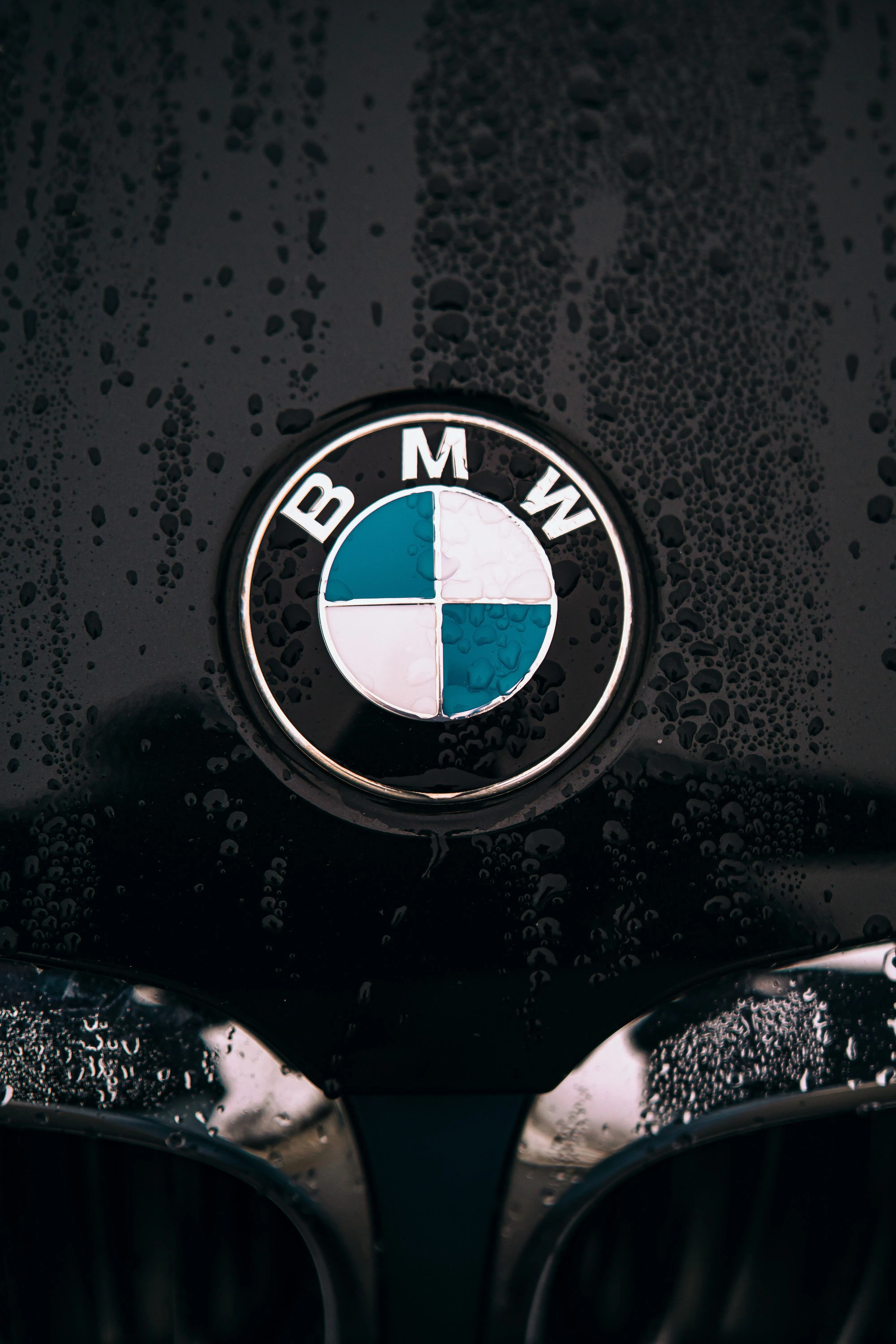 BMW Car Logo on Black Car · Free