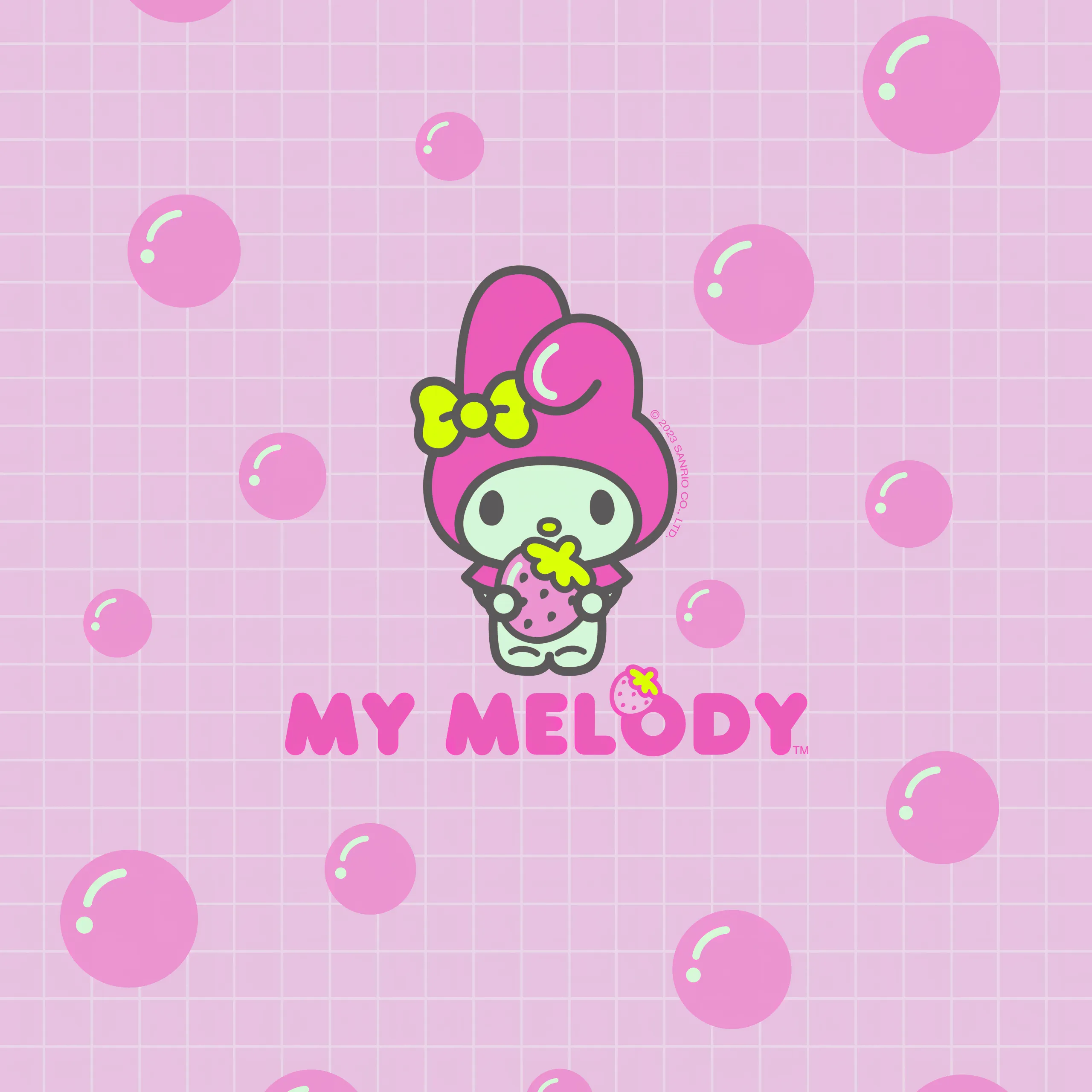 My Melody Wallpaper 4K, Cute cartoon, Pink, 5K, Pink text