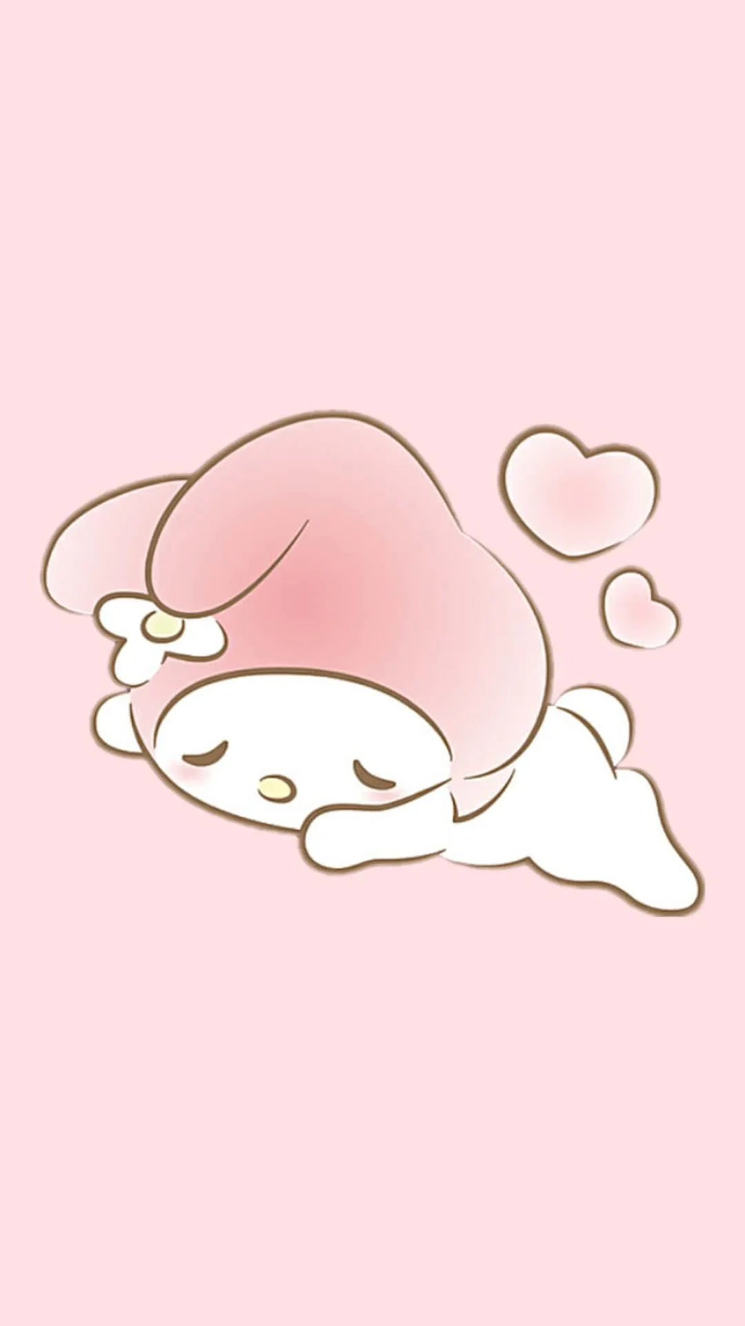 Download My Melody Sleeping Pink Background Wallpaper