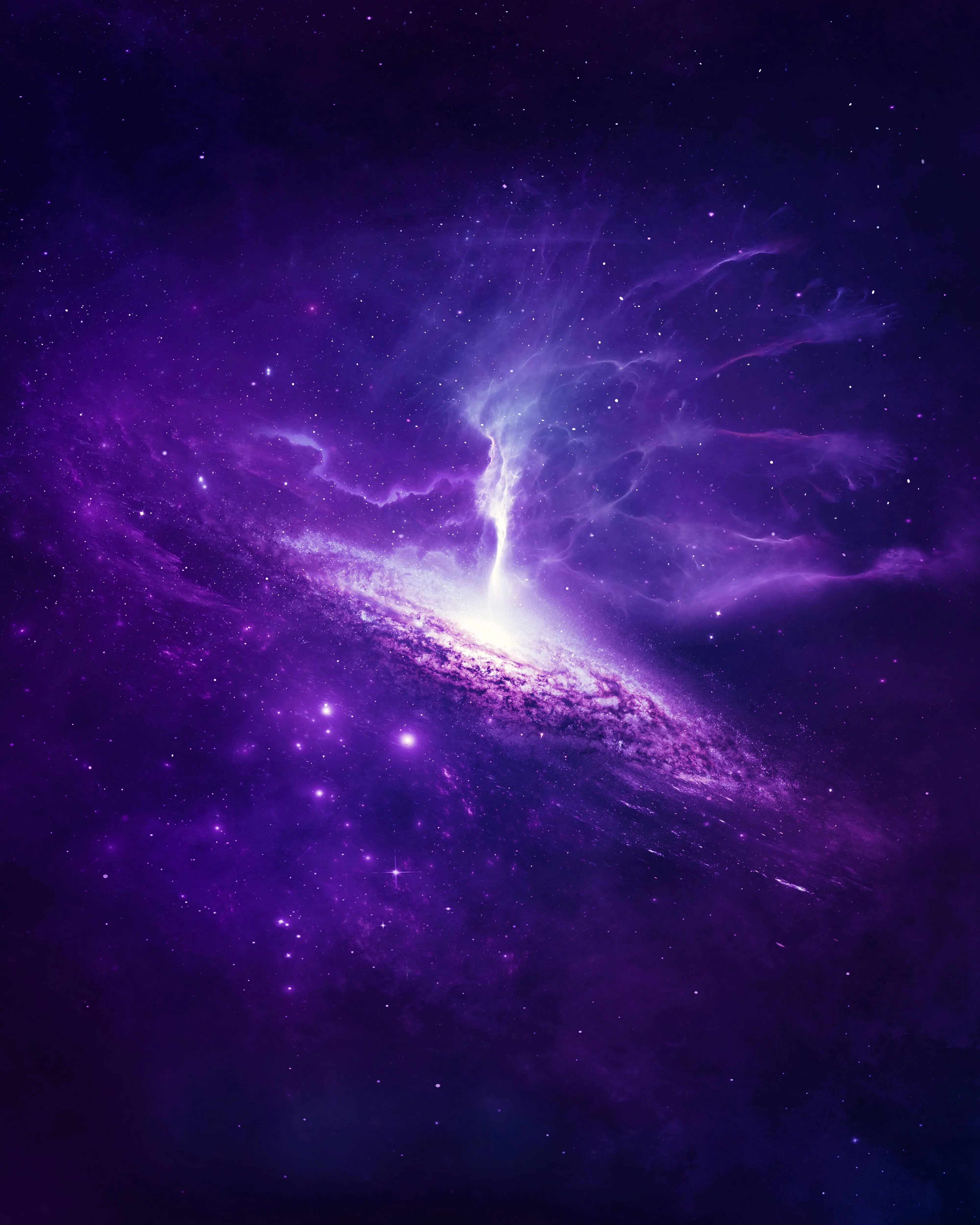 Universe Wallpaper 4K, Spiral, Nebula, Galaxy, Purple