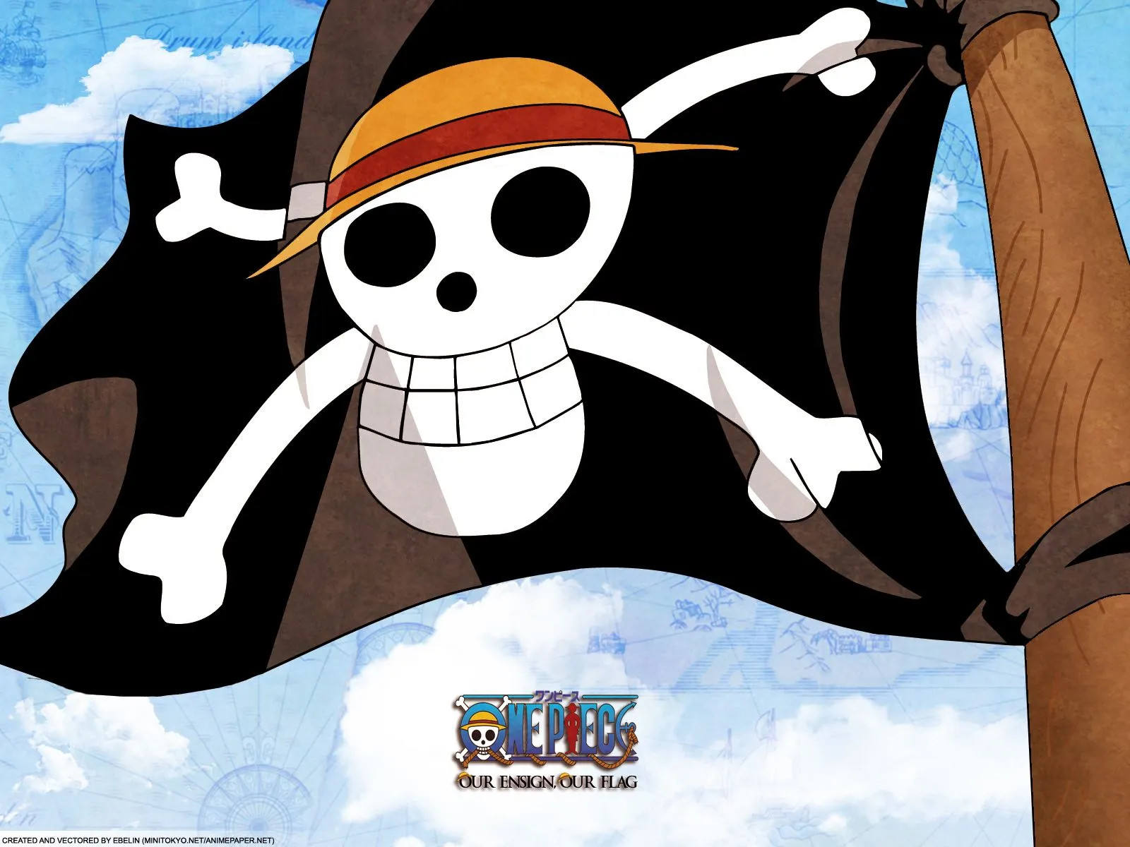 Desktop wallpaper: One Piece, Anime, Flag, Straw Hat 4K free download for PC. 196495