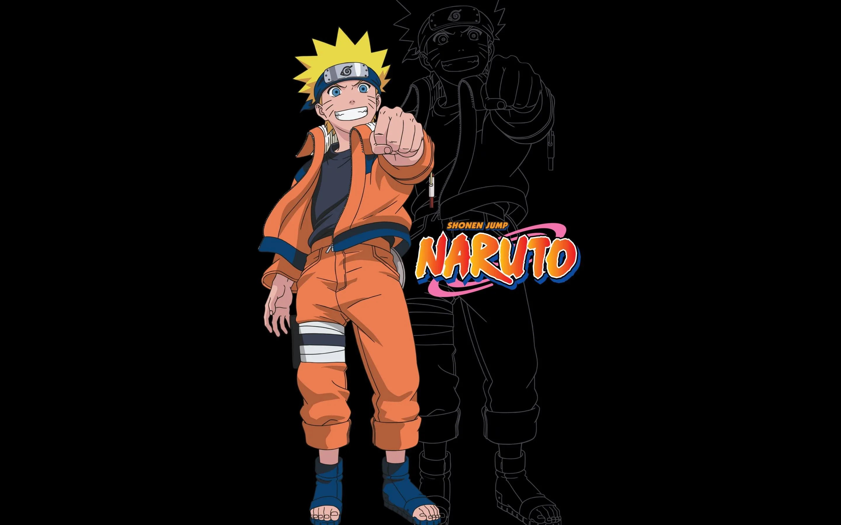Naruto Uzumaki Wallpaper 4K, Black background, 5K