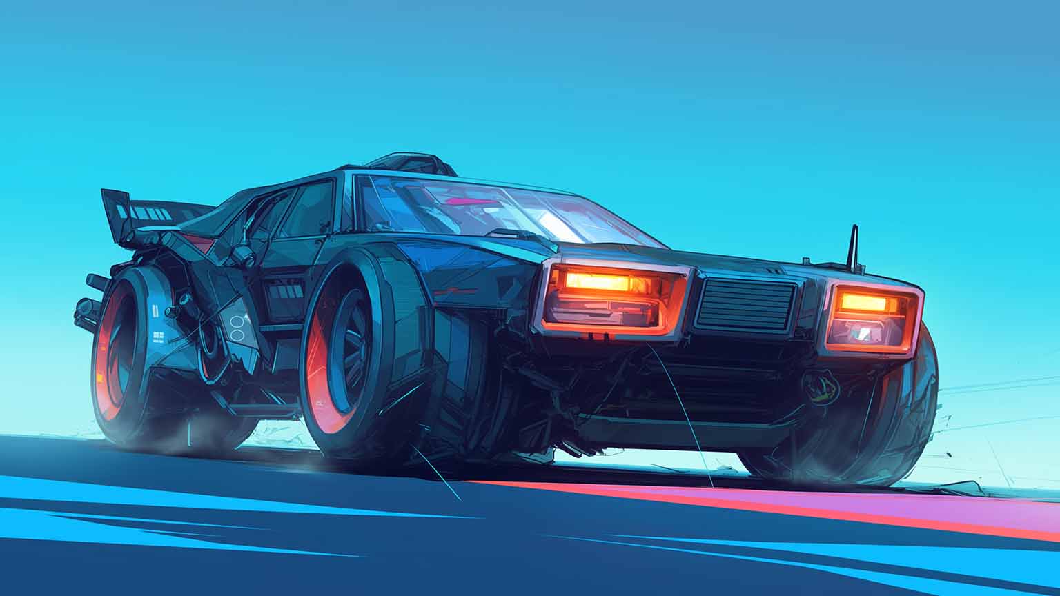 Cyberpunk Vehicle Art Desktop Wallpaper