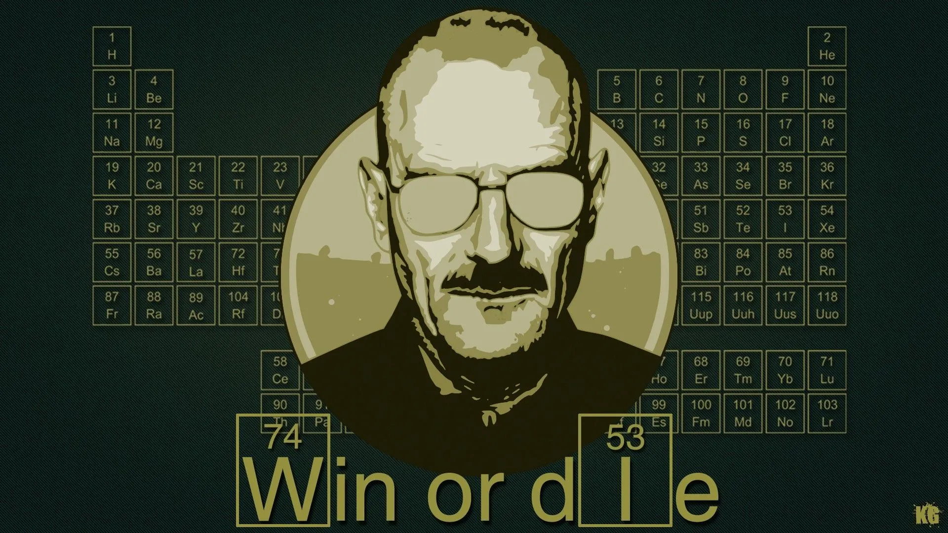 Wallpaper art, Breaking Bad, Heisenberg, Win or Die, periodic table for mobile and desktop, section фильмы, resolution 1920x1080