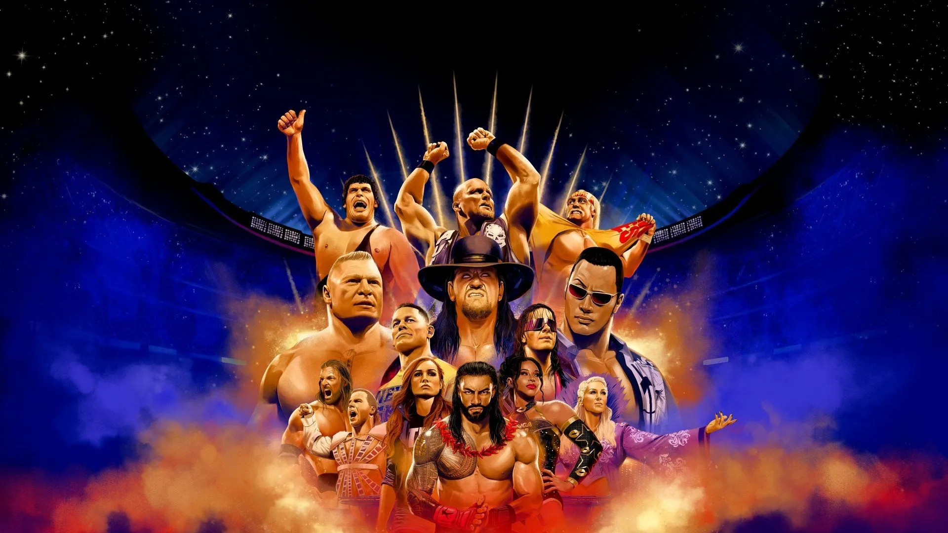 WWE 2K24 Ultimate 4K Ultra HD Brock Lesnar & Legends Wallpaperx2160