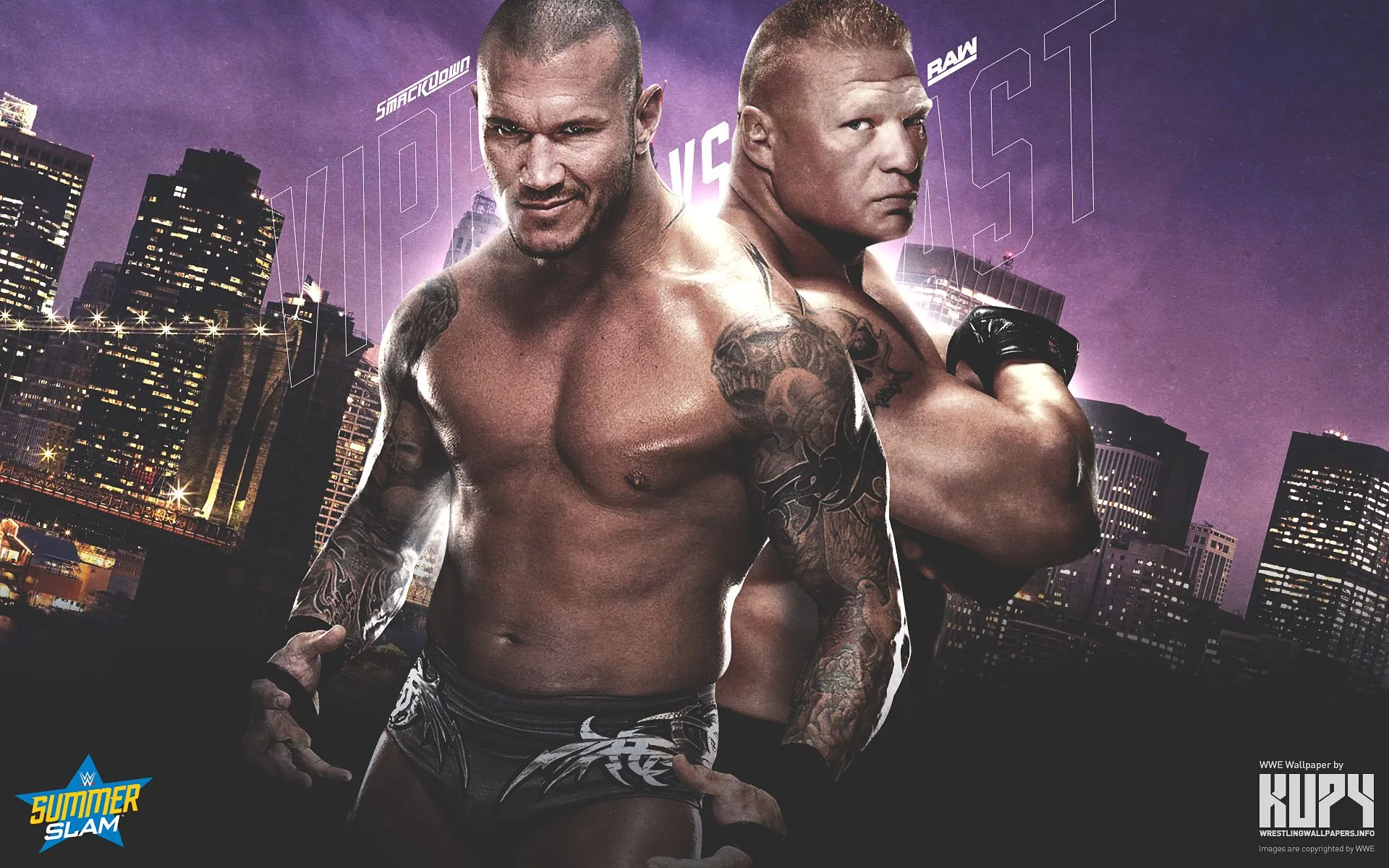 NEW SummerSlam 2016: Randy Orton vs. Brock Lesnar wallpaper! Wrestling Wallpaper