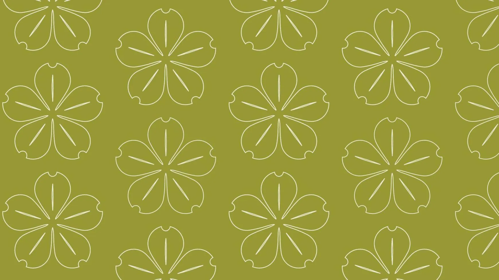 Green Minimal Flower Wallpaper