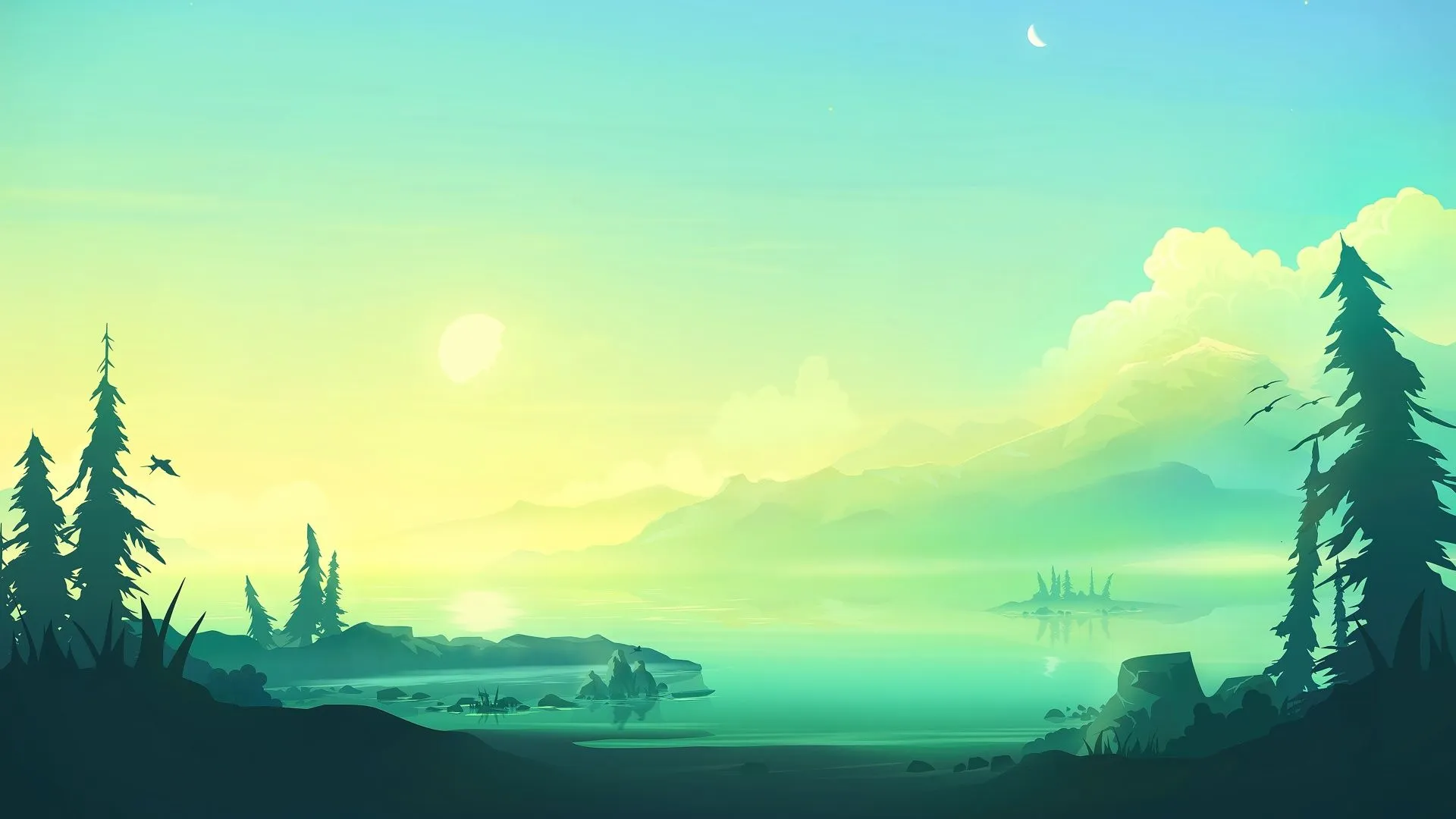 Best Green Minimalist Wallpaper For Desktop, PC, Laptop, Computer [ 4k, HD ]