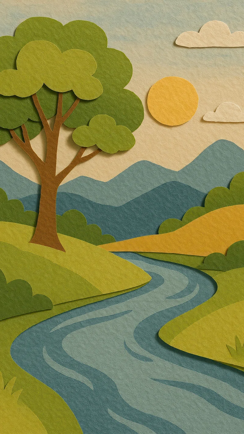 Colorful serene nature landscape mobile. Free Photo Illustration