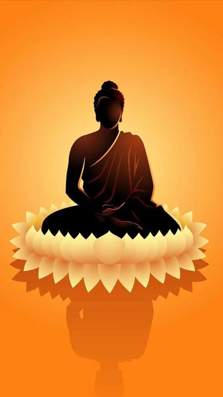 Buddha, black, budha, orange, signs, spiritual, HD phone wallpaper