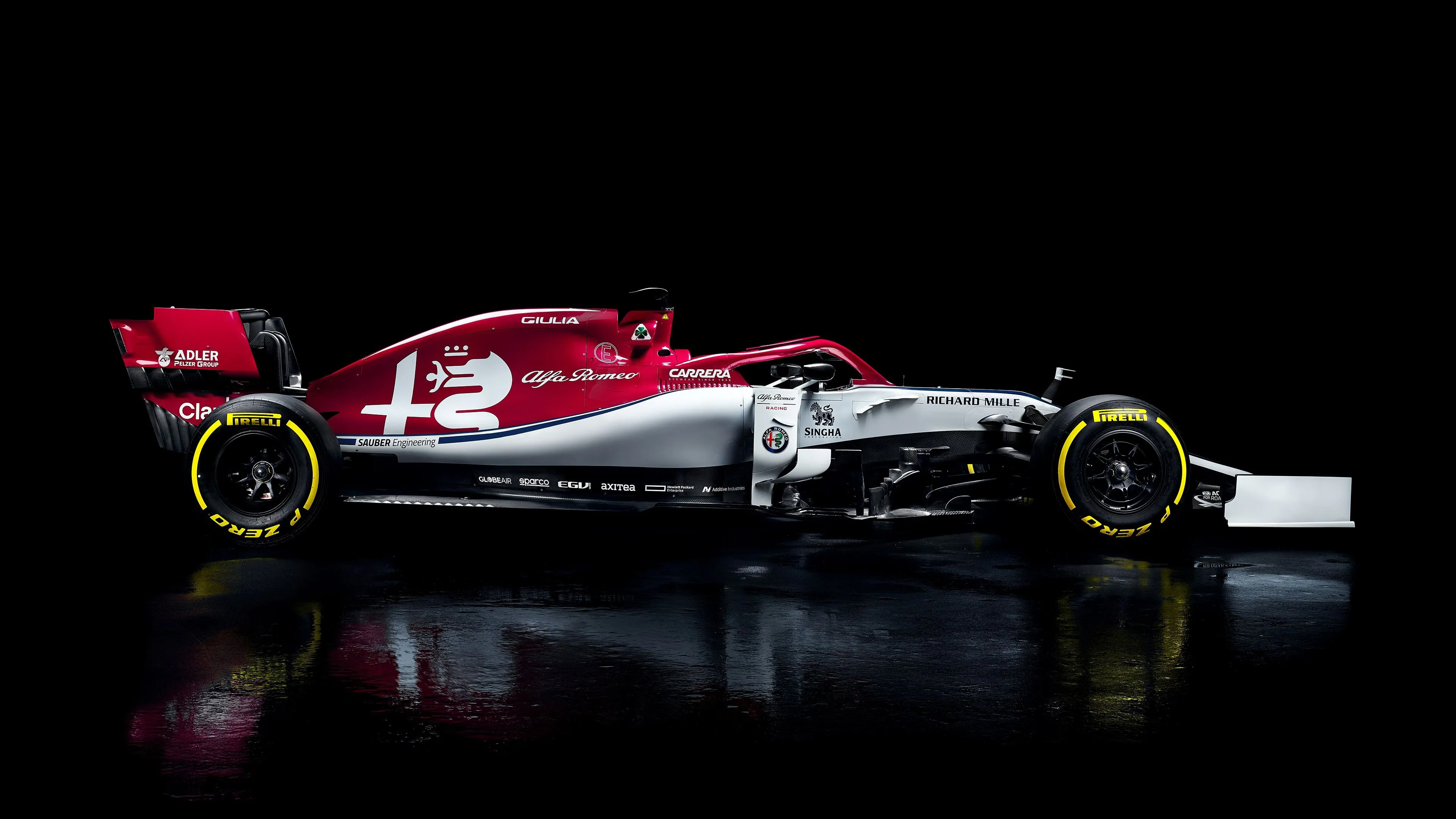 Wallpaper Alfa Romeo, Formula 1, Sport, simple background, C38, Alfa Romeo C38 for mobile and desktop, section спорт, resolution 3840x2160