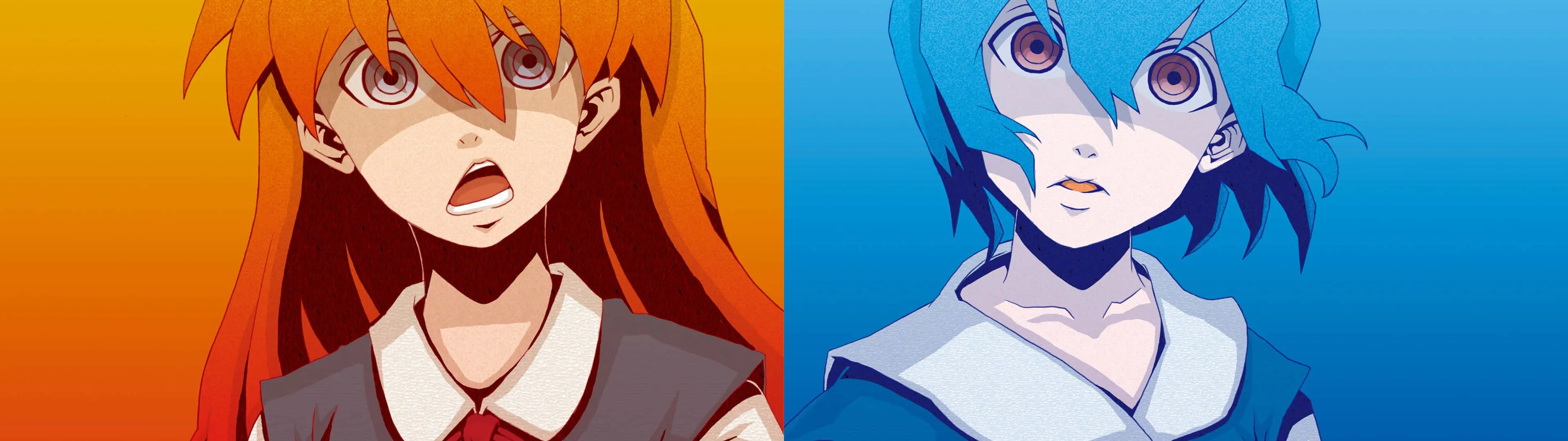 Download Neon Genesis Evangelion Girls 3840x1080 Anime Wallpaper
