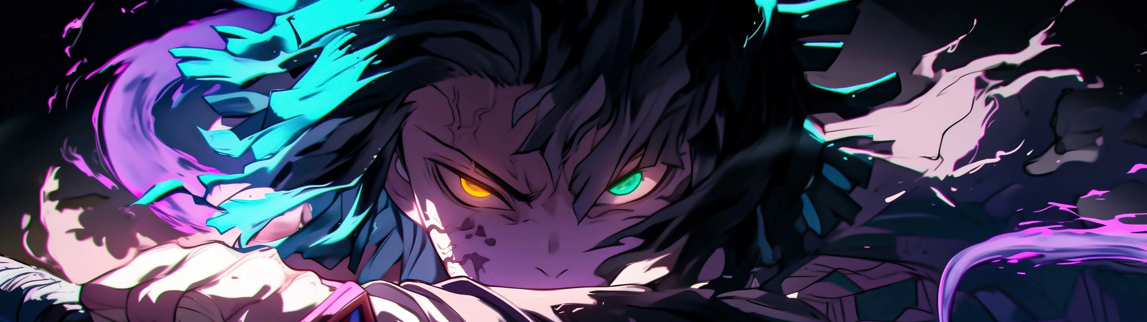 Tanjiro Kamado Wallpaper 4K, Colorful anime, AI art