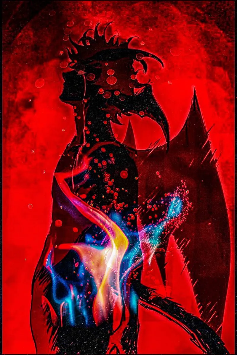 Demon, anime, black, clover, hood, red, HD phone wallpaper