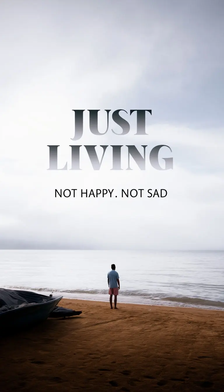 Serene Beach Scene with Motivational Quotes for Reflection Mobile Wallpaper