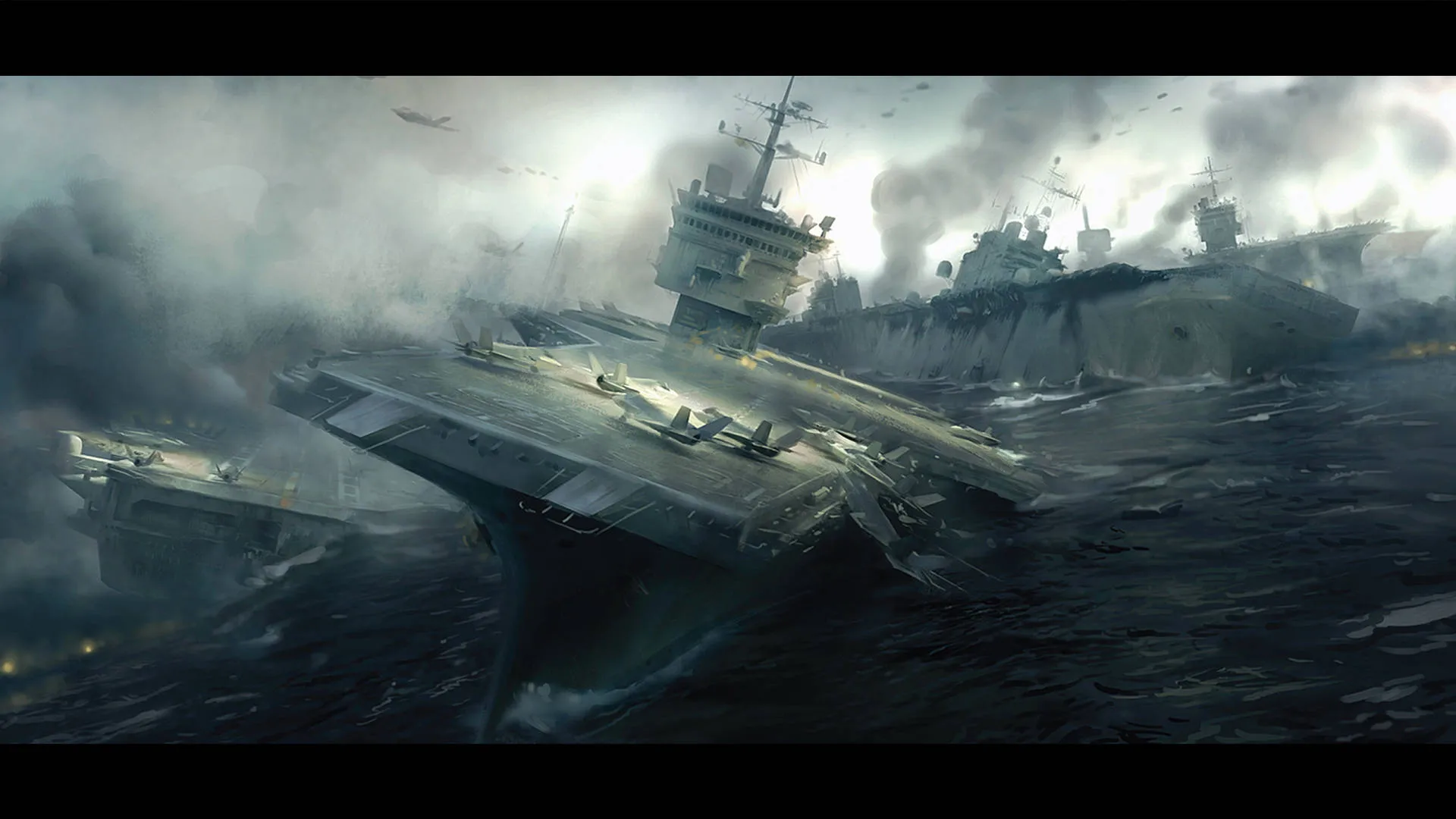 Download Battlefield 3 Aircraft Carrier Scene Wallpaper