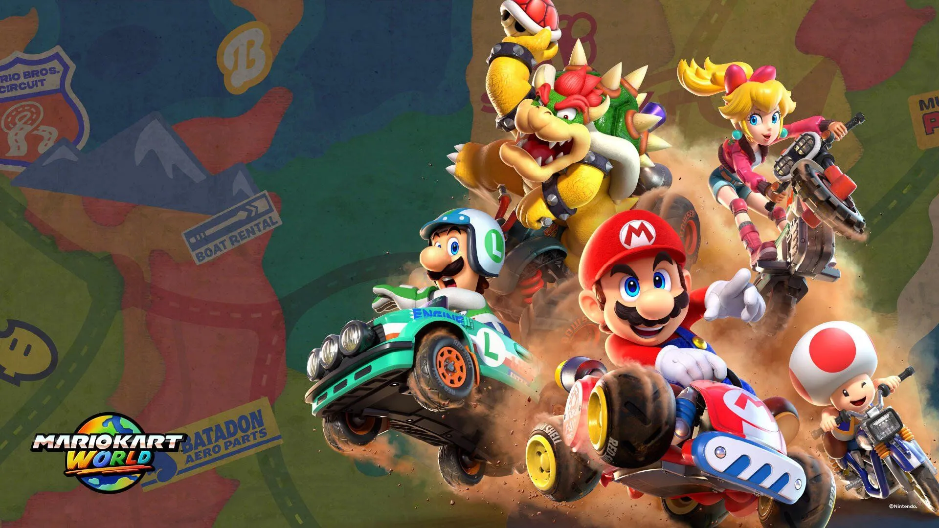 Download Mario Kart World HD Wallpaperx1080