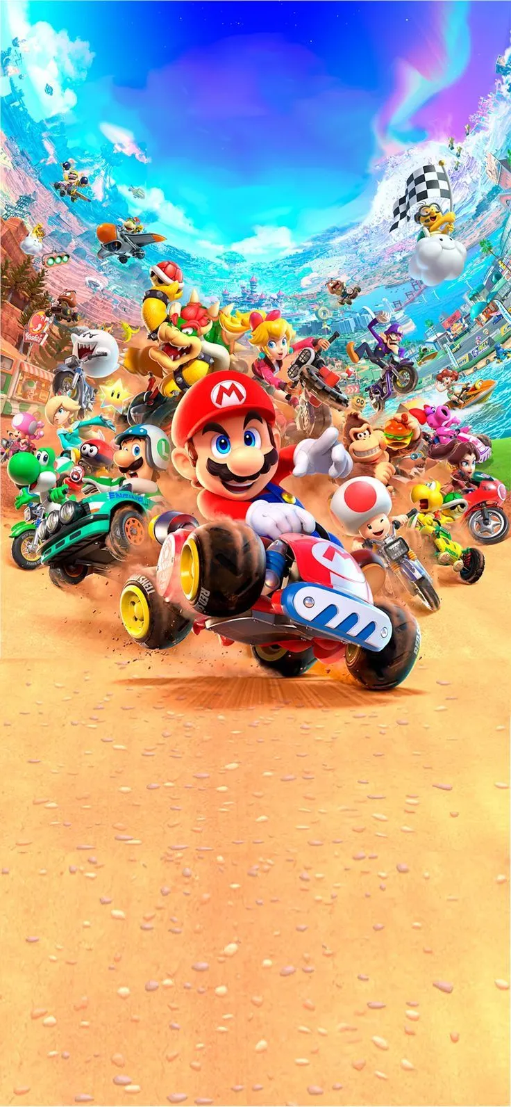 Mario kart background. Mario cart wallpaper, Mario kart wallpaper aesthetic, Super mario kart