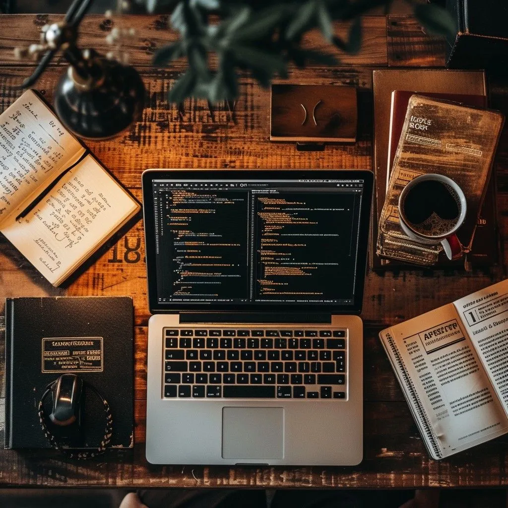 Free Coding Workspace Setup Image, Laptop, Coding