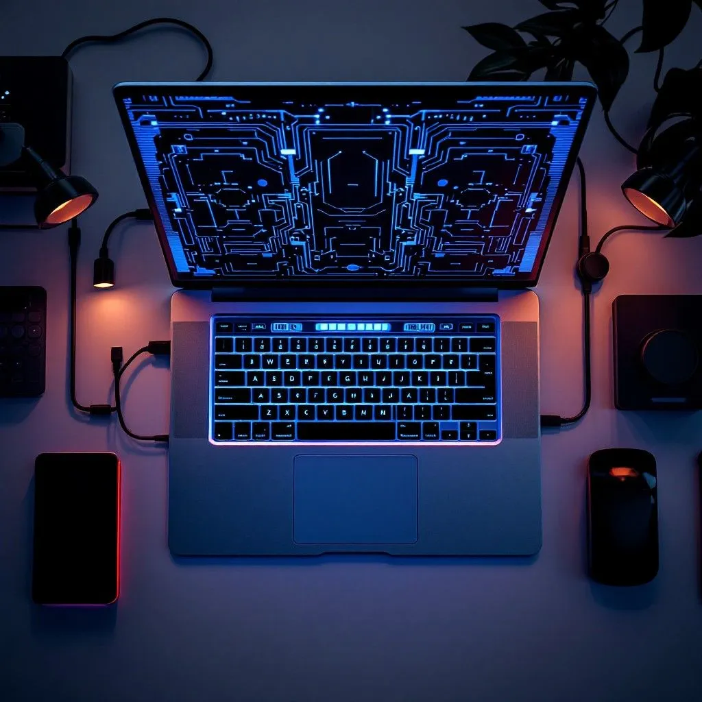Free Illuminated Digital Workspace Image, Keyboard, Coding