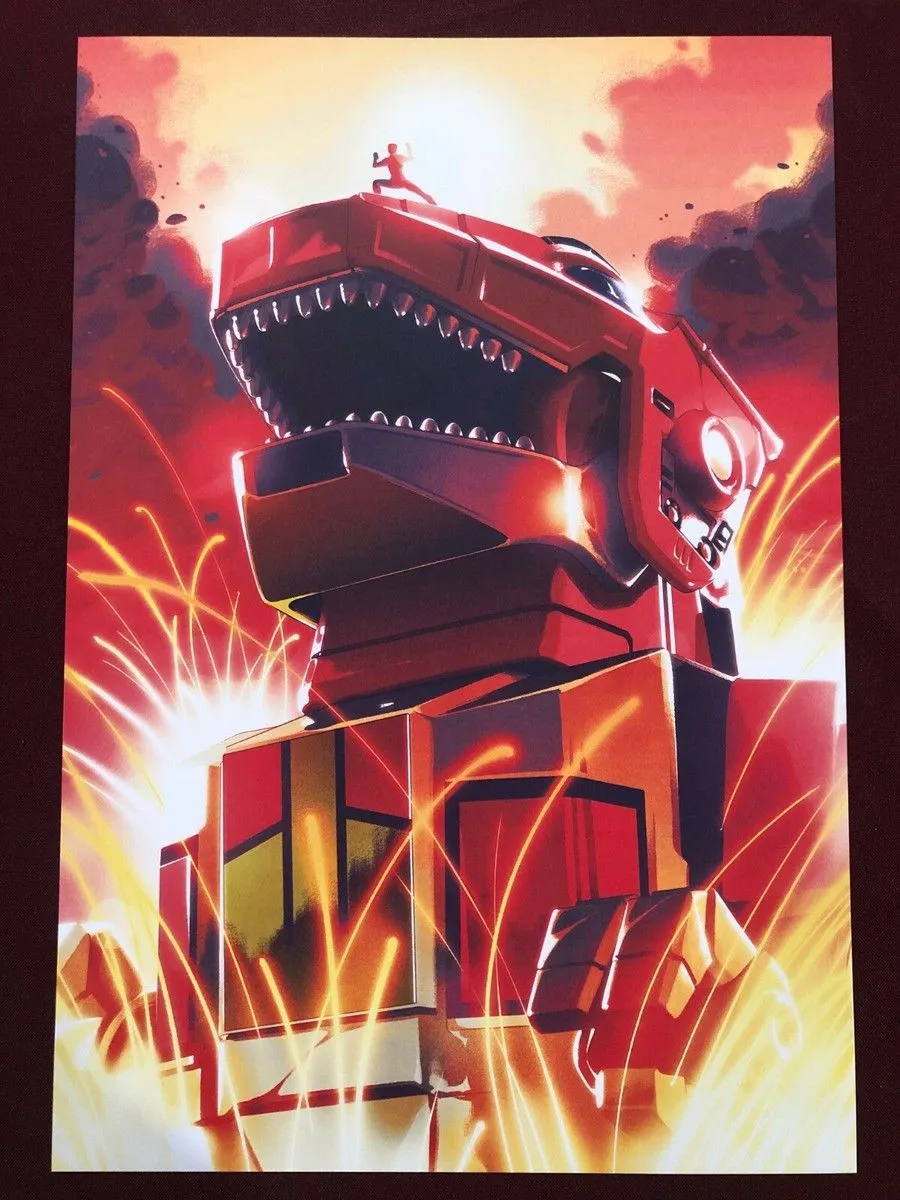 POWER RANGERS POSTER 11 X 16 NM SHIPPED FLAT RED JASON TYRANNOSAURUS ZORD