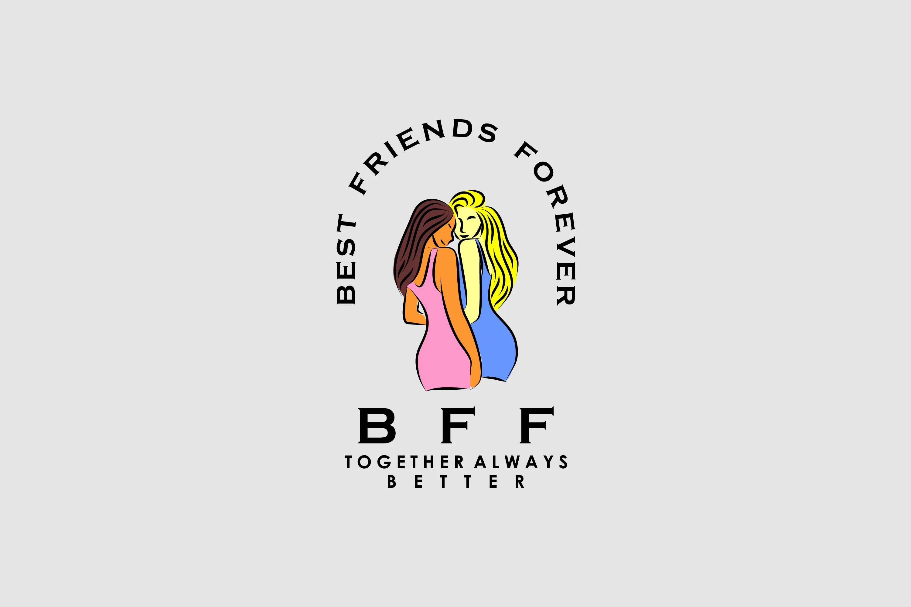 Two Young Girl Best Friends Forever Graphic by artpray · Creative Fabrica